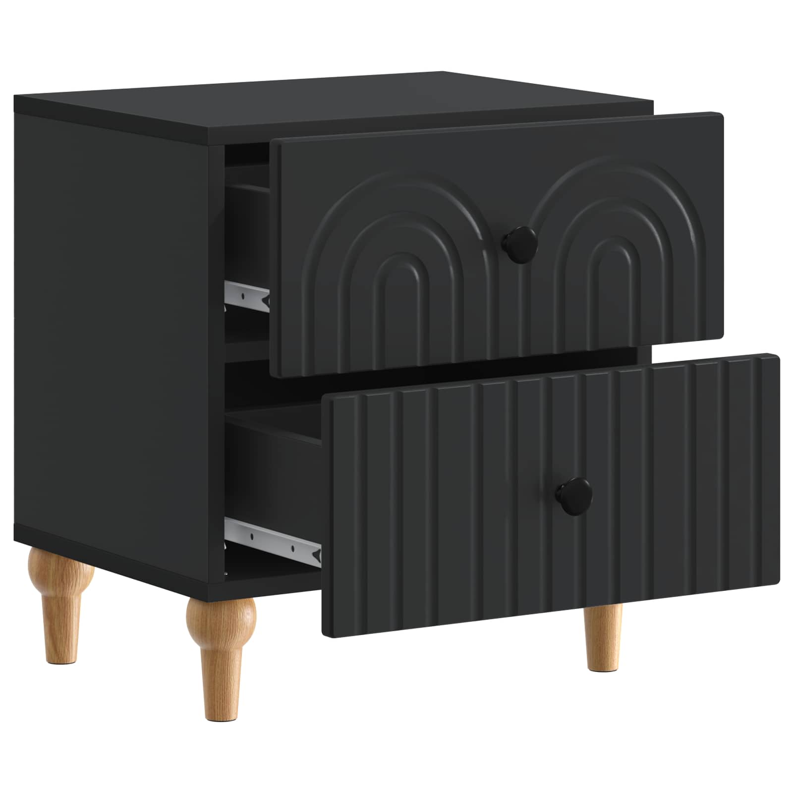 Cabinet de chevet avec tiroir 2 pcs Noir 43 x 34,5 x 48 cm - XIOS