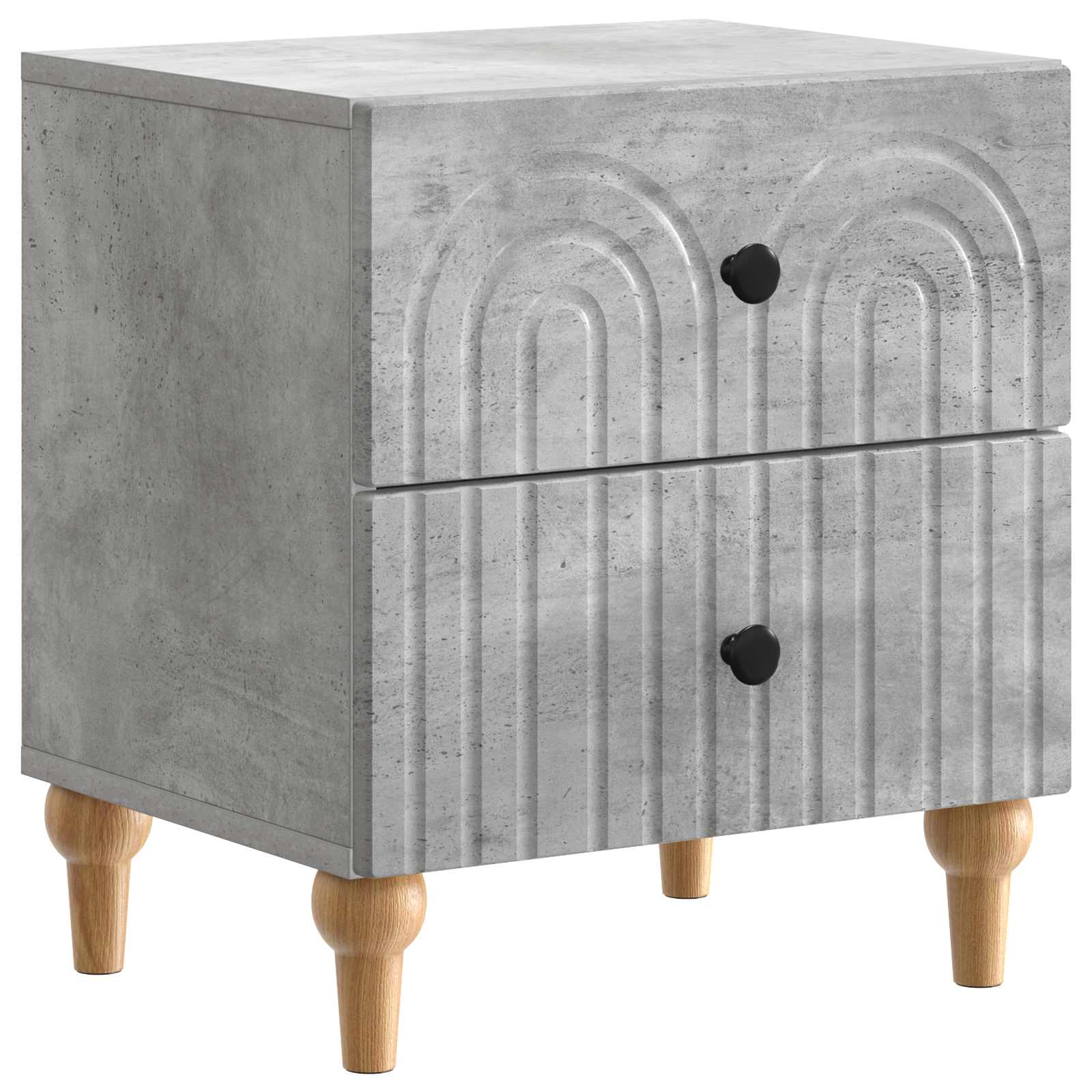 Cabinet de chevet avec tiroir Gris béton 43 x 34,5 x 48 cm - XIOS