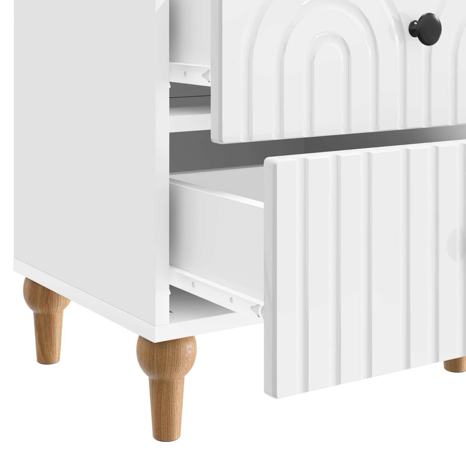 Cabinet de chevet avec tiroir Blanc brillant 43 x 34,5 x 48 cm - XIOS