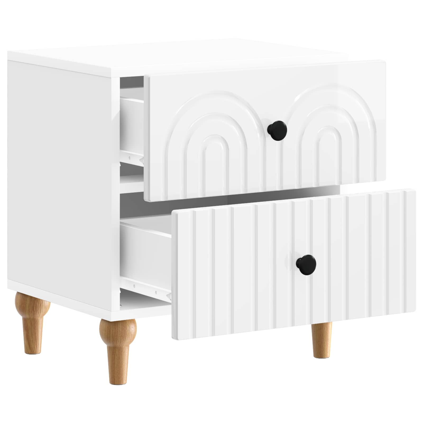 Cabinet de chevet avec tiroir Blanc brillant 43 x 34,5 x 48 cm - XIOS