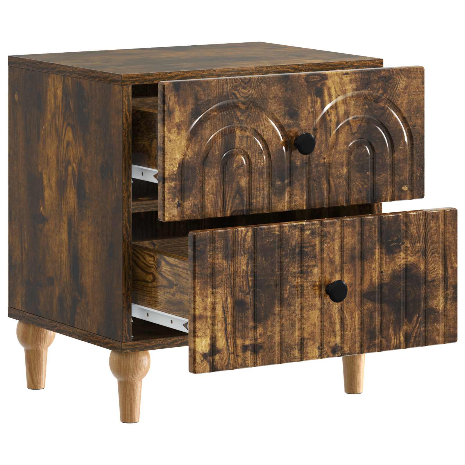 Cabinet de chevet avec tiroir Chêne fumé 43 x 34,5 x 48 cm - XIOS