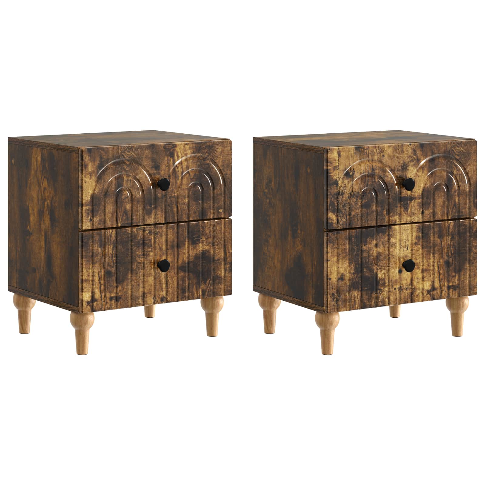 Cabinet de chevet 2 pcs Chêne fumé 43 x 34,5 x 48 cm - XIOS