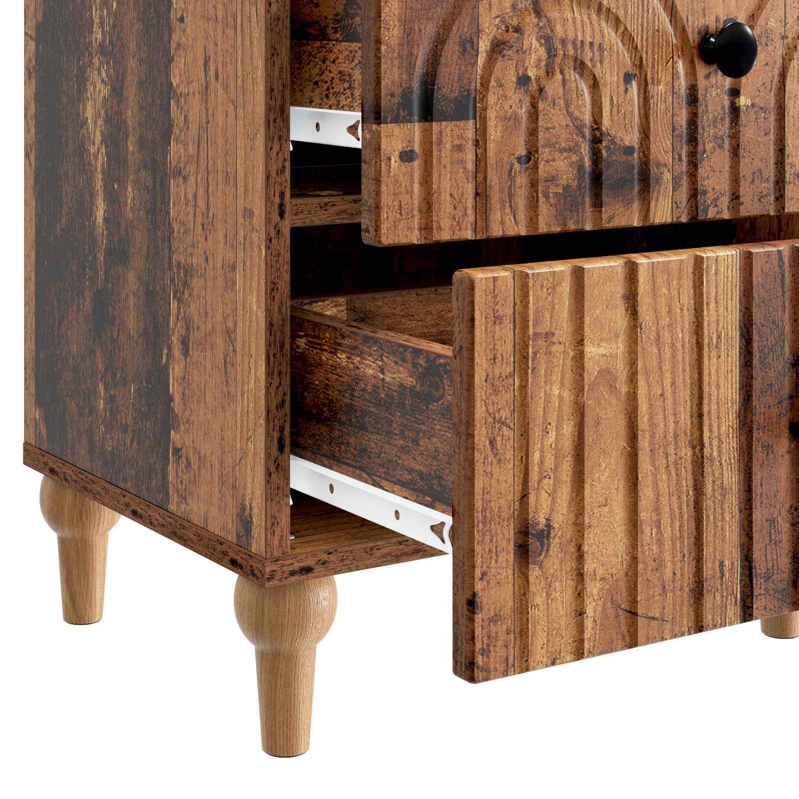 Cabinet de chevet avec tiroir Bois ancien 43 x 34,5 x 48 cm - XIOS