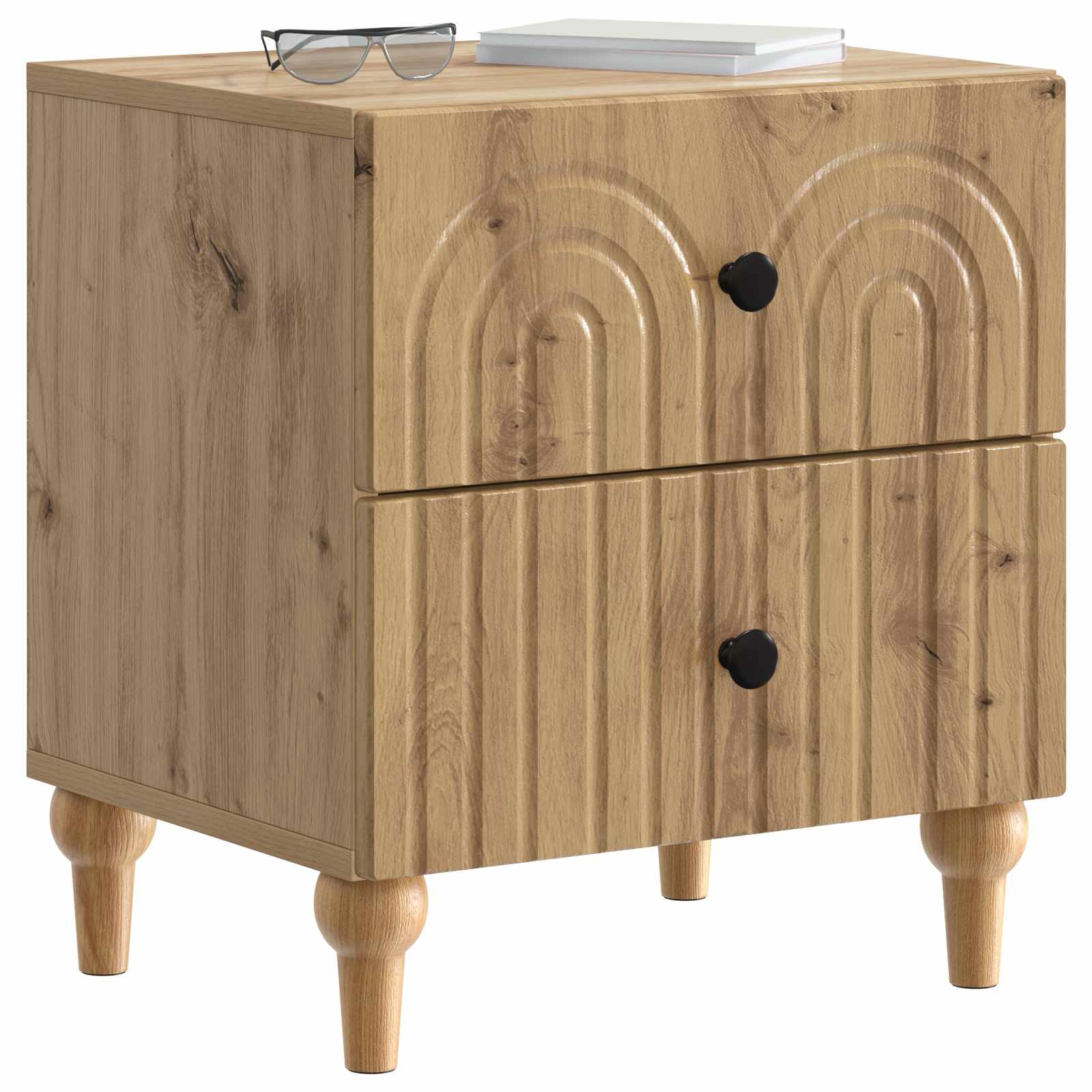 Cabinet de chevet 2 pcs Chêne artisanal 43 x 34,5 x 48 cm - XIOS