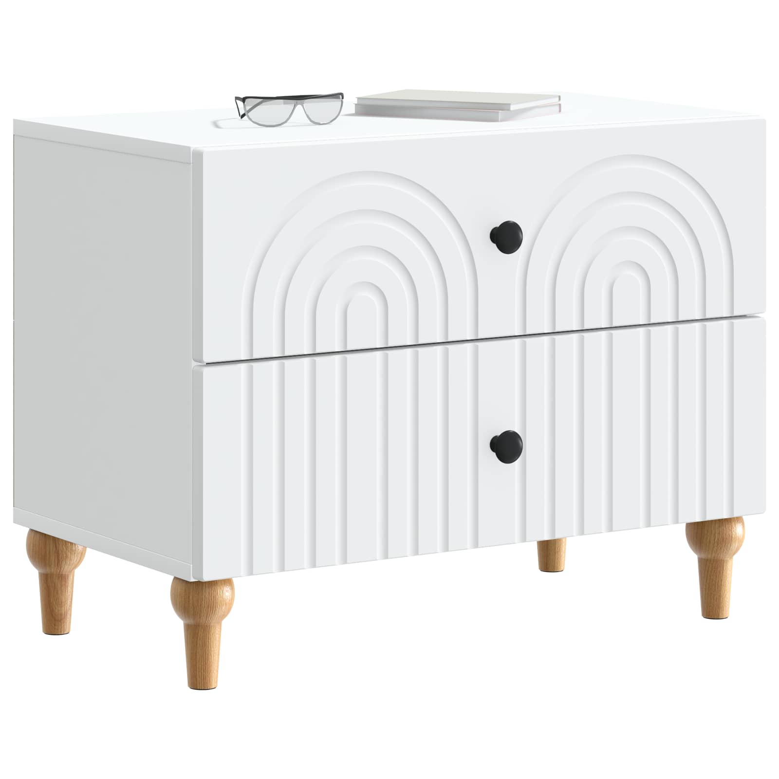 Cabinet de chevet Blanc 62 x 34,5 x 48 cm Bois d'ingénierie - XIOS