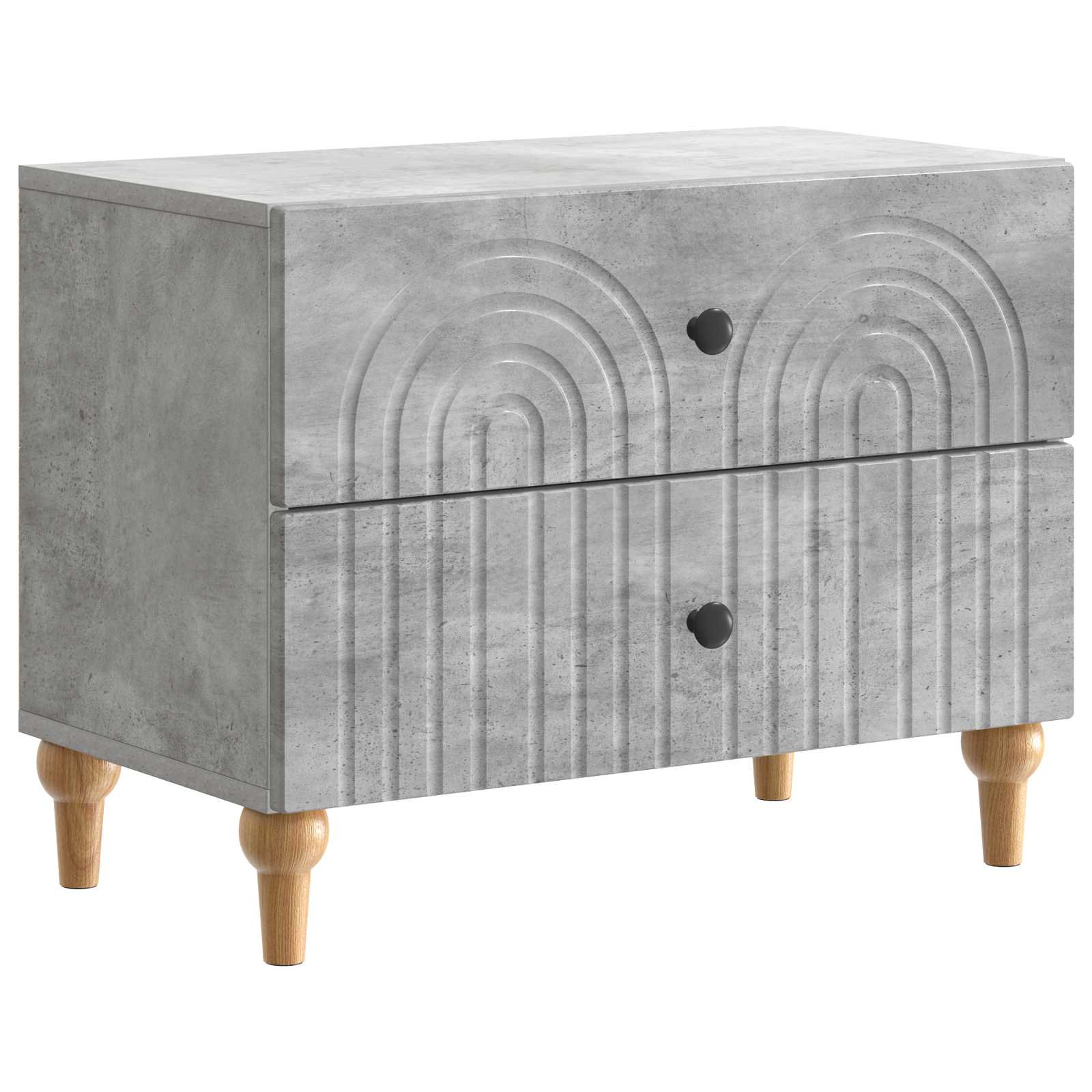 Cabinet de chevet avec tiroir Gris béton 62 x 34,5 x 48 cm - XIOS