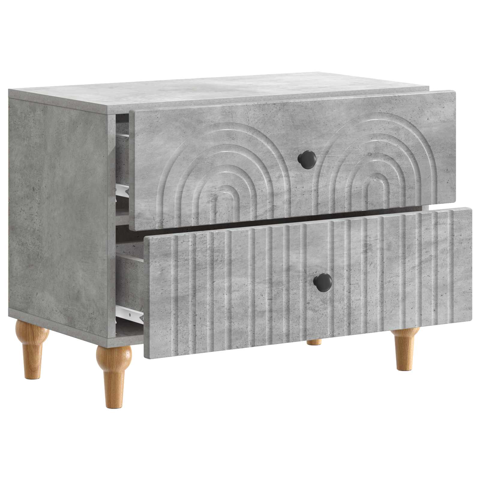 Cabinet de chevet avec tiroir Gris béton 62 x 34,5 x 48 cm - XIOS