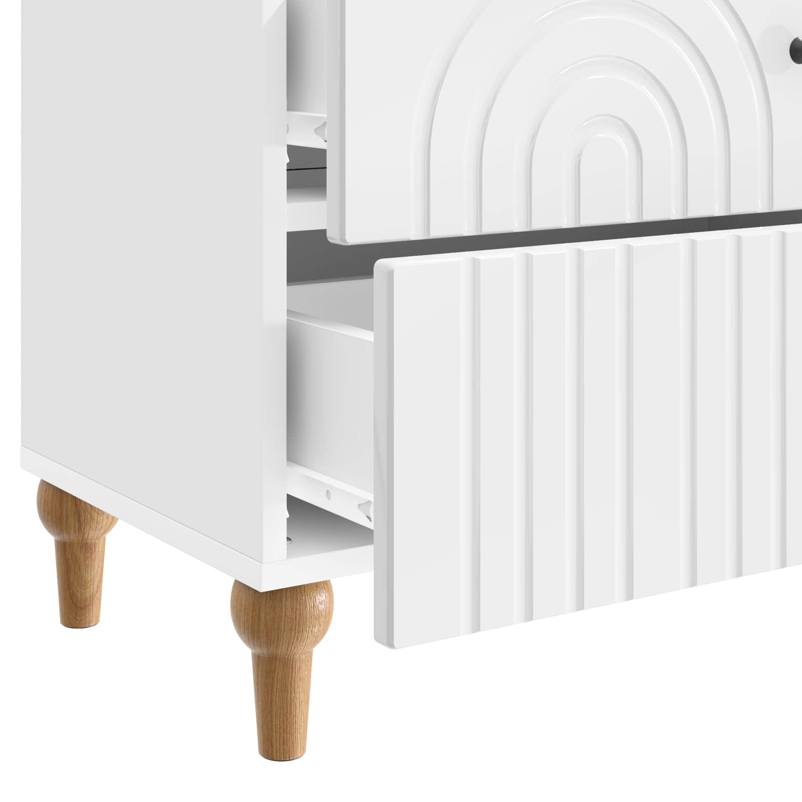 Cabinet de chevet avec tiroir Blanc brillant 62 x 34,5 x 48 cm - XIOS