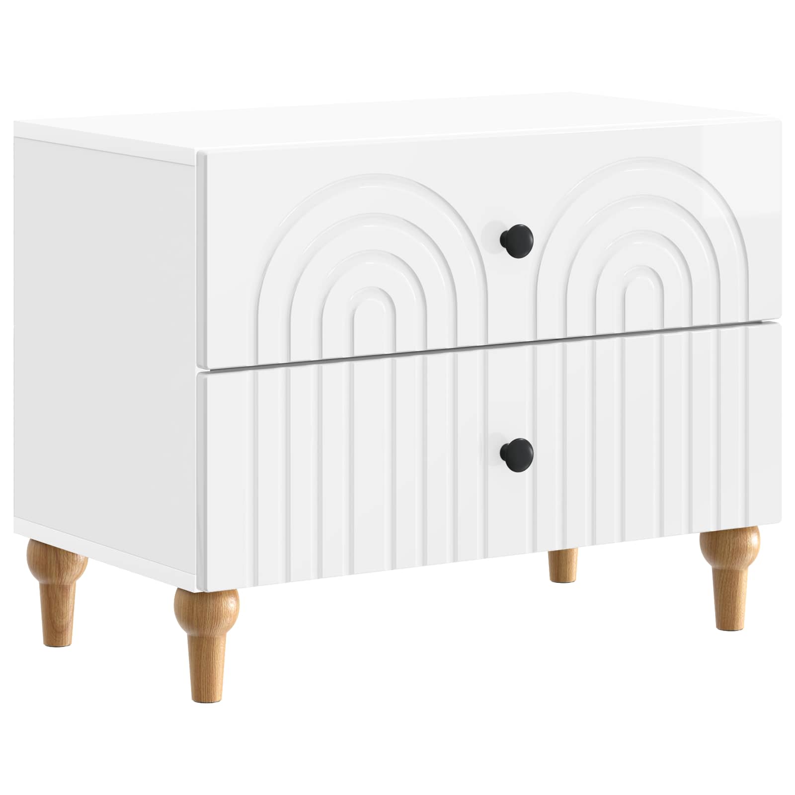 Cabinet de chevet avec tiroir Blanc brillant 62 x 34,5 x 48 cm - XIOS