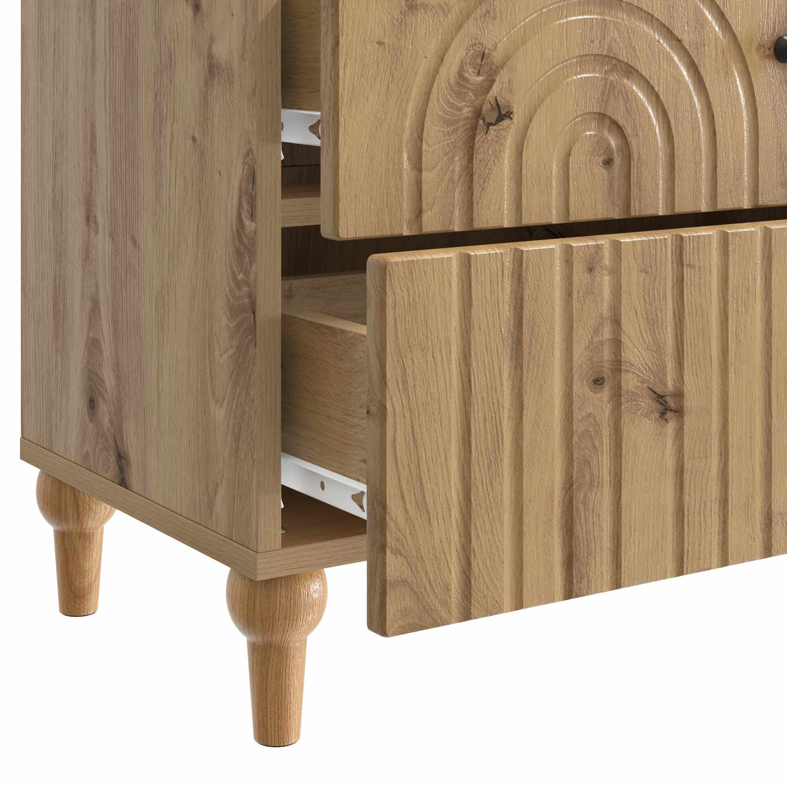 Cabinet de chevet avec tiroir Chêne artisanal 62 x 34,5 x 48 cm - XIOS