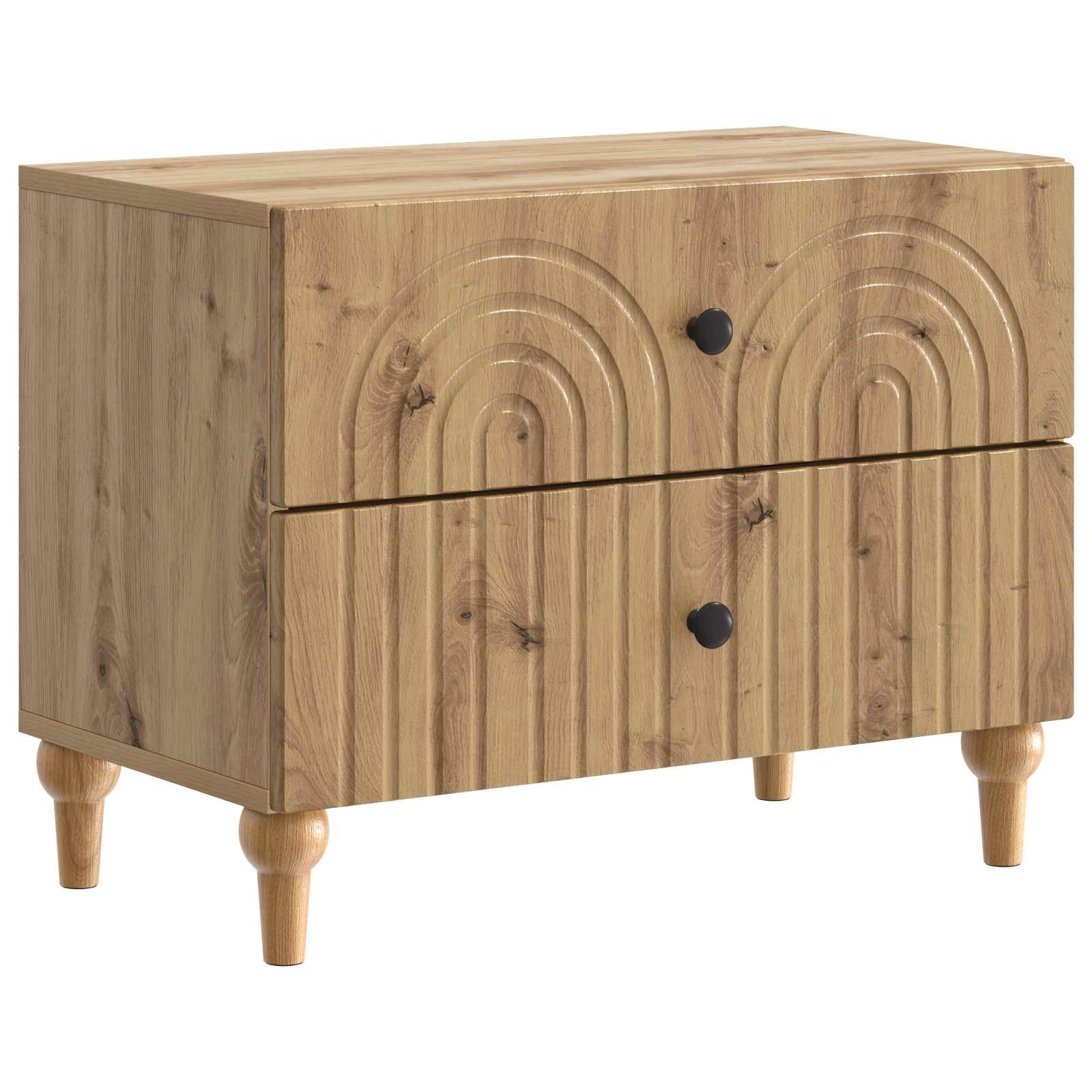 Cabinet de chevet avec tiroir Chêne artisanal 62 x 34,5 x 48 cm - XIOS