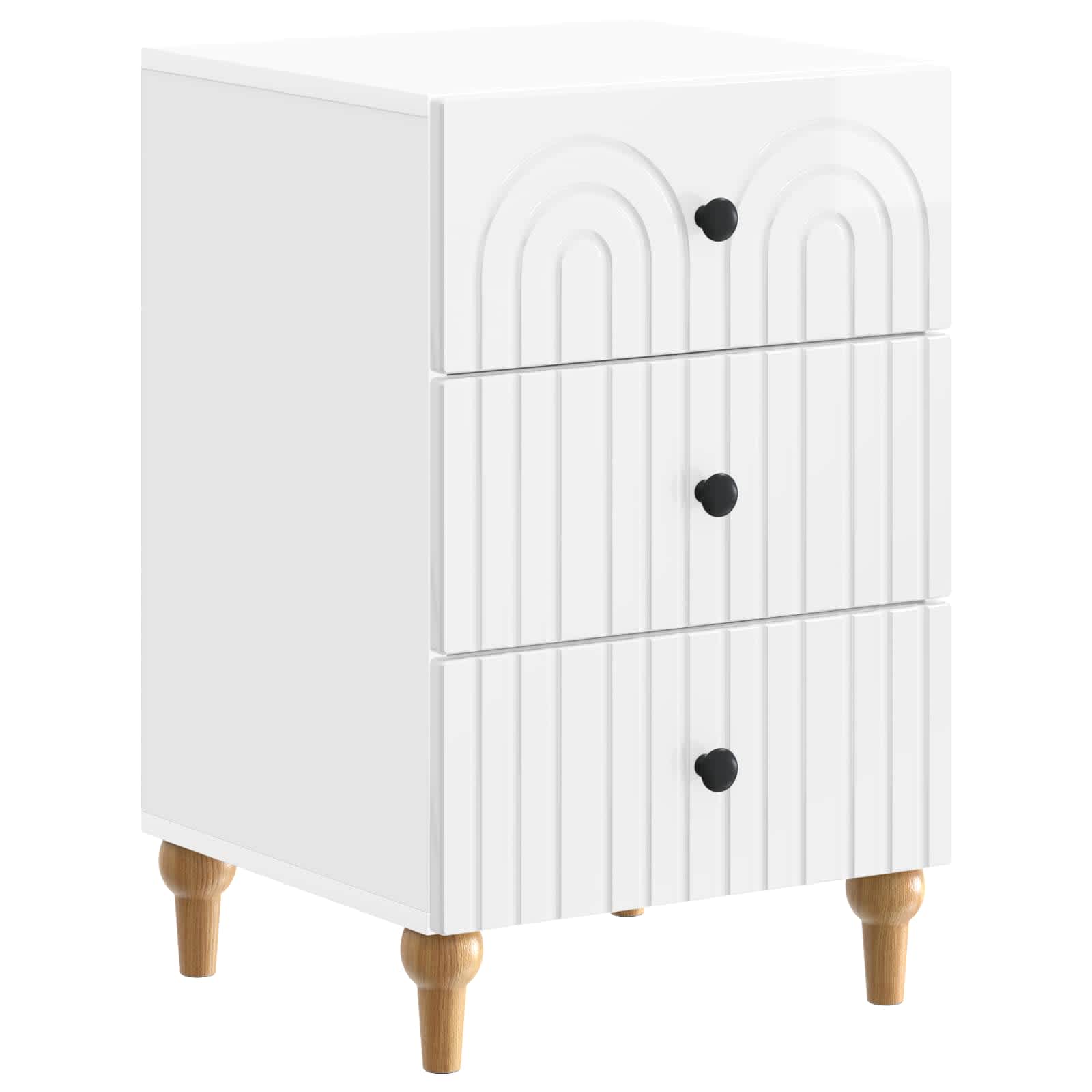 Cabinet de chevet avec tiroir Blanc brillant 43 x 41 x 66,5 cm - XIOS