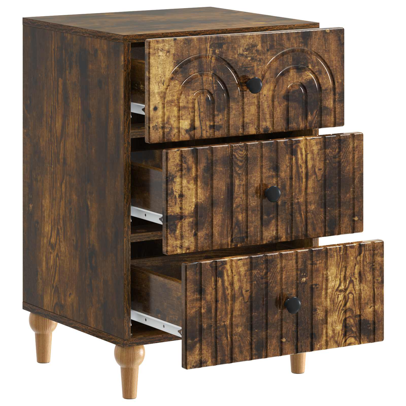 Cabinet de chevet avec tiroir Chêne fumé 43 x 41 x 66,5 cm - XIOS