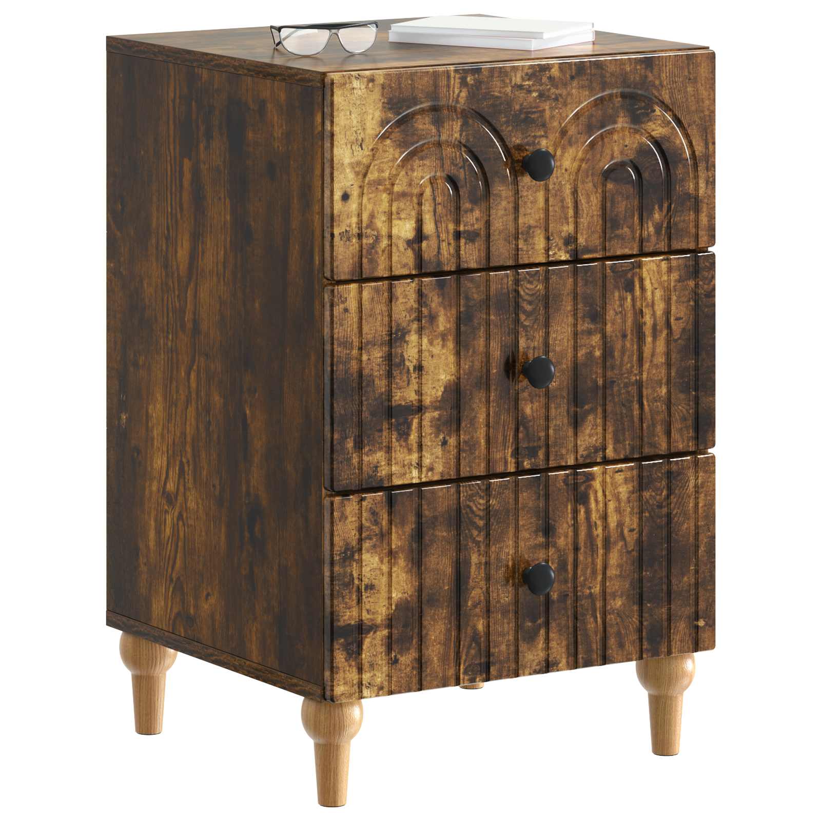 Cabinet de chevet avec tiroir Chêne fumé 43 x 41 x 66,5 cm - XIOS