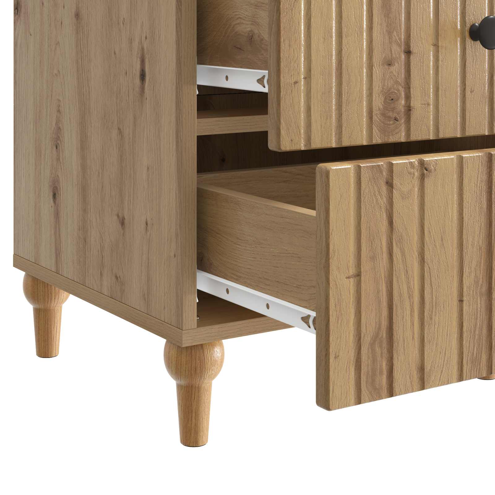 Cabinet de chevet avec tiroir Chêne artisanal 43 x 41 x 66,5 cm - XIOS