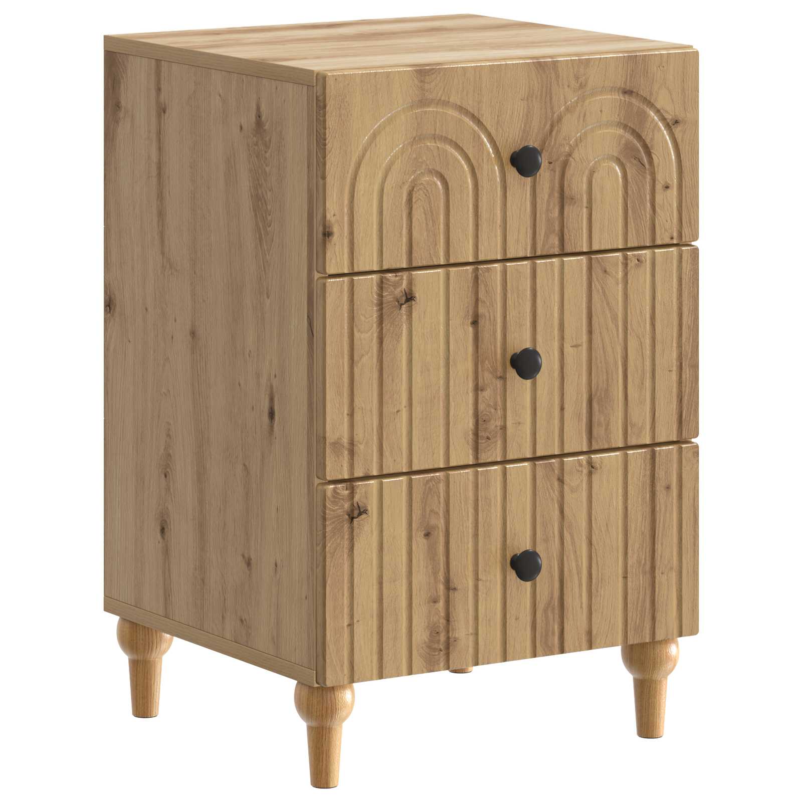 Cabinet de chevet avec tiroir Chêne artisanal 43 x 41 x 66,5 cm - XIOS