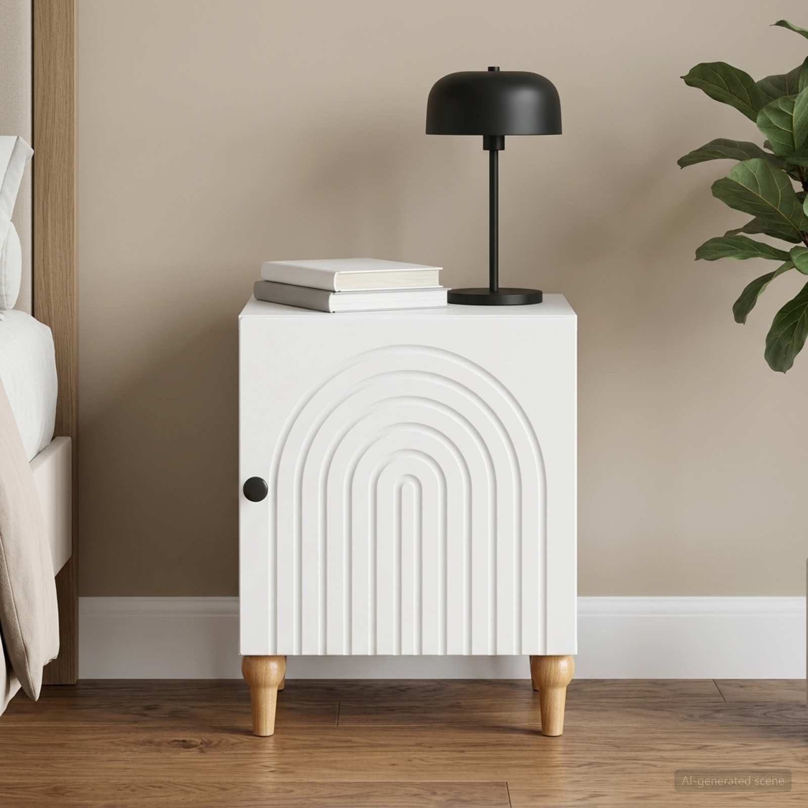 Cabinet de chevet Blanc 43 x 34,5 x 50 cm Bois d'ingénierie - XIOS