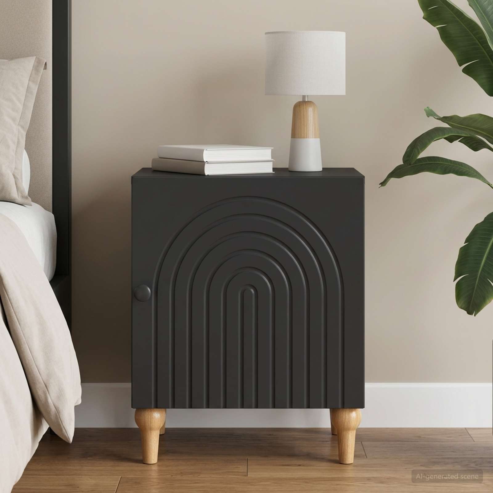 Cabinet de chevet Noir 43 x 34,5 x 50 cm Bois d'ingénierie - XIOS