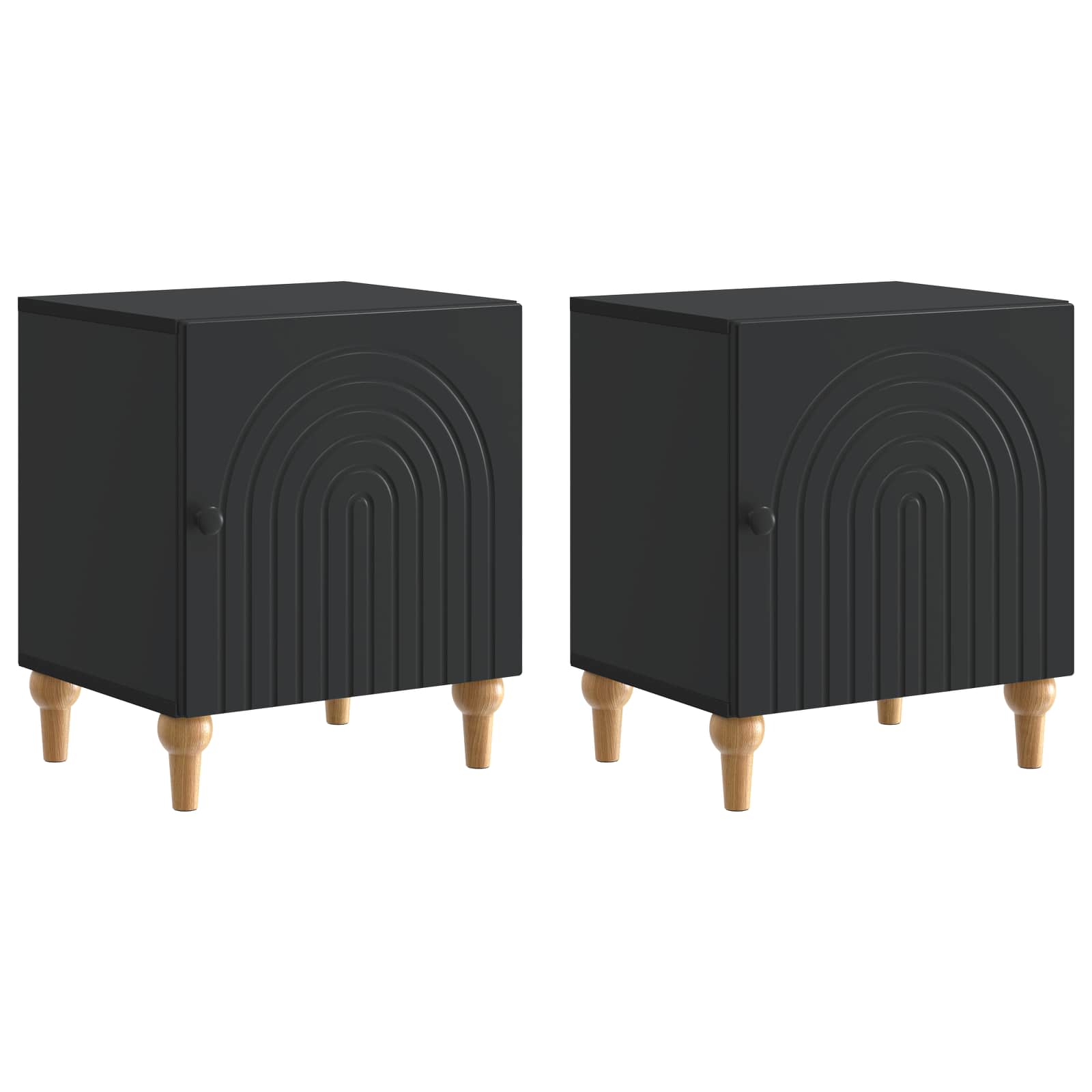 Cabinet de chevet 2 pcs Noir 43 x 34,5 x 50 cm - XIOS