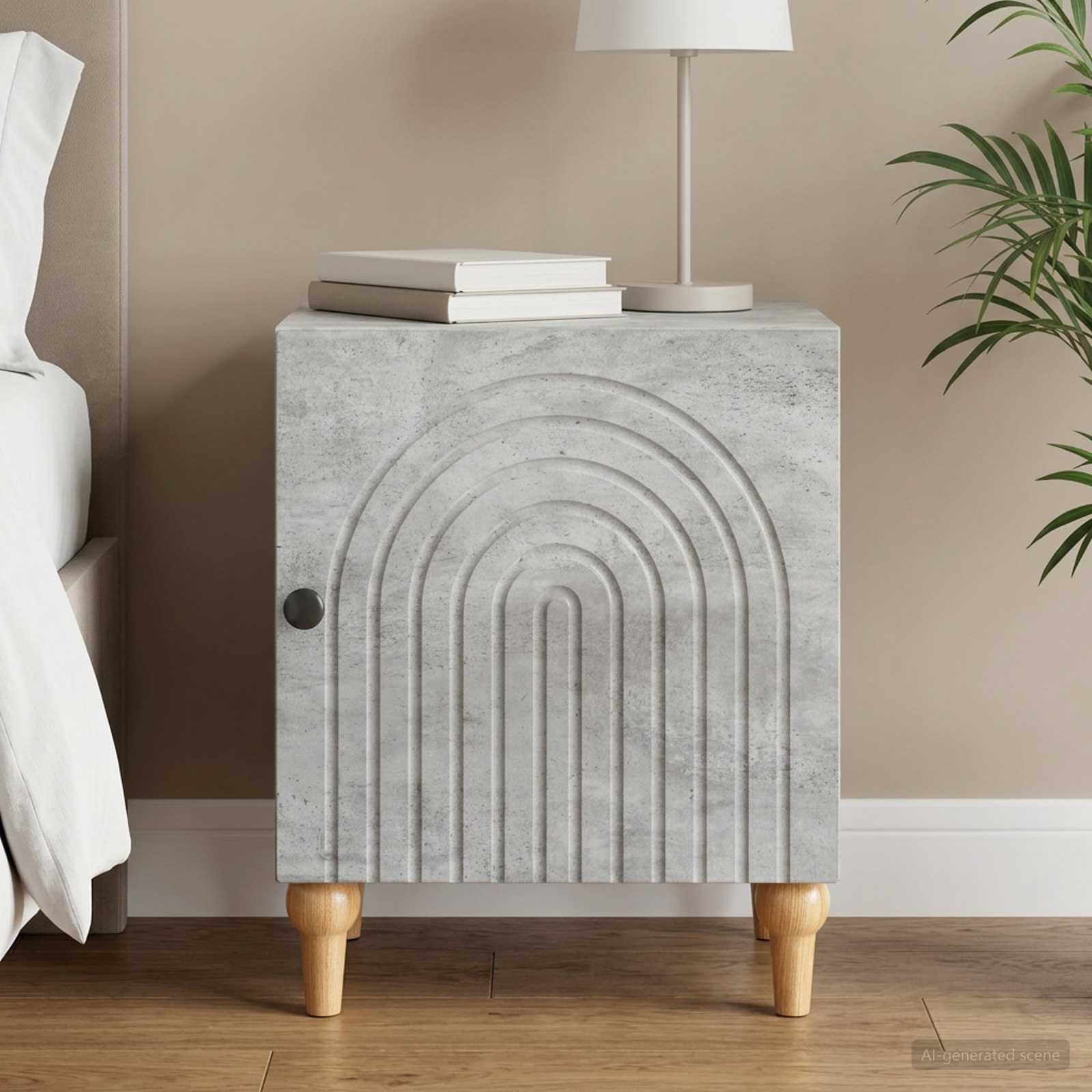 Cabinet de chevet Gris béton 43 x 34,5 x 50 cm - XIOS