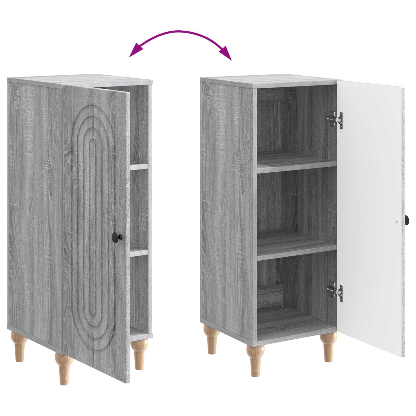Buffet Sonoma gris 33 x 34,5 x 90 cm Bois d'ingénierie - XIOS