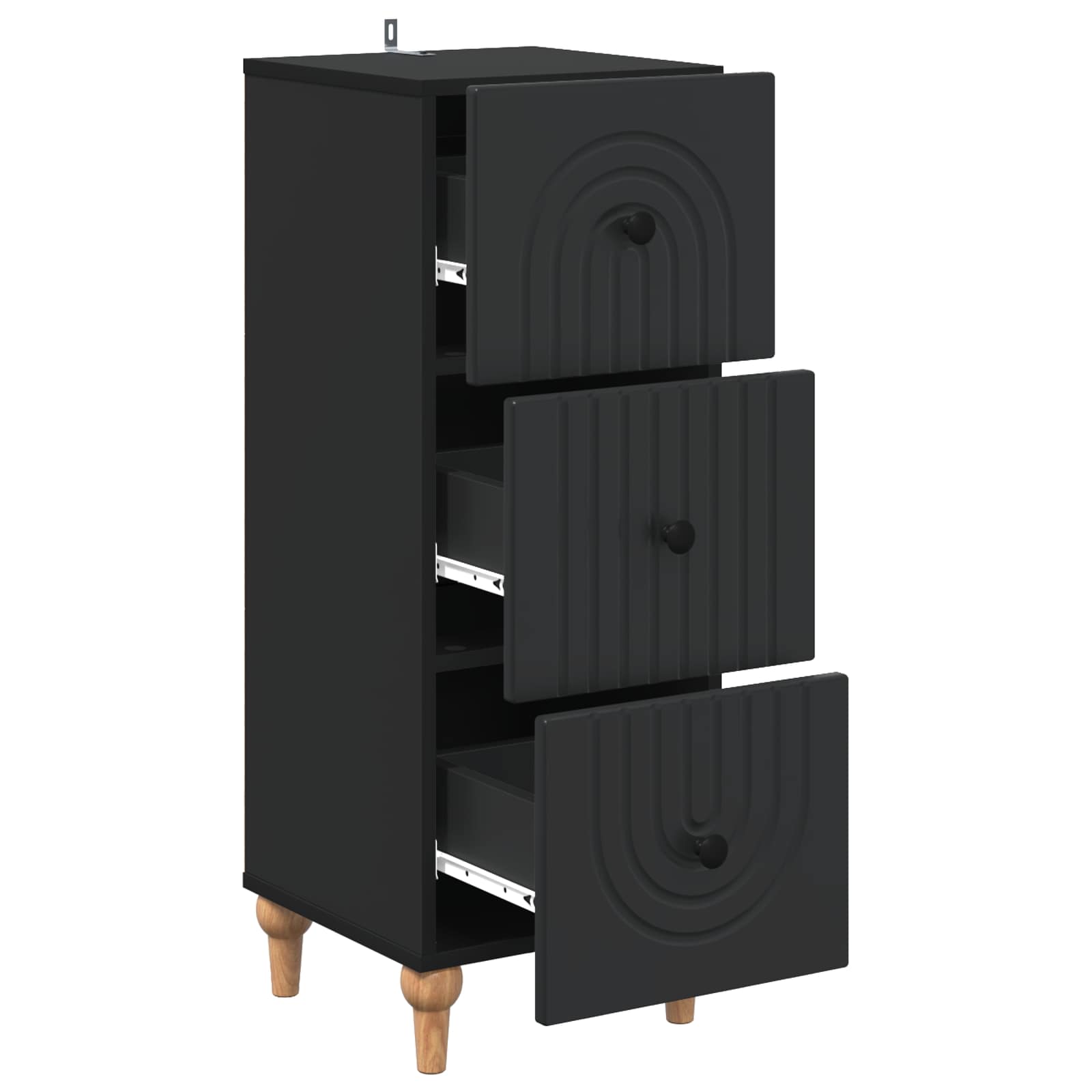 Armoire à tiroirs Noir 33 x 34,5 x 90 cm Bois d'ingénierie - XIOS