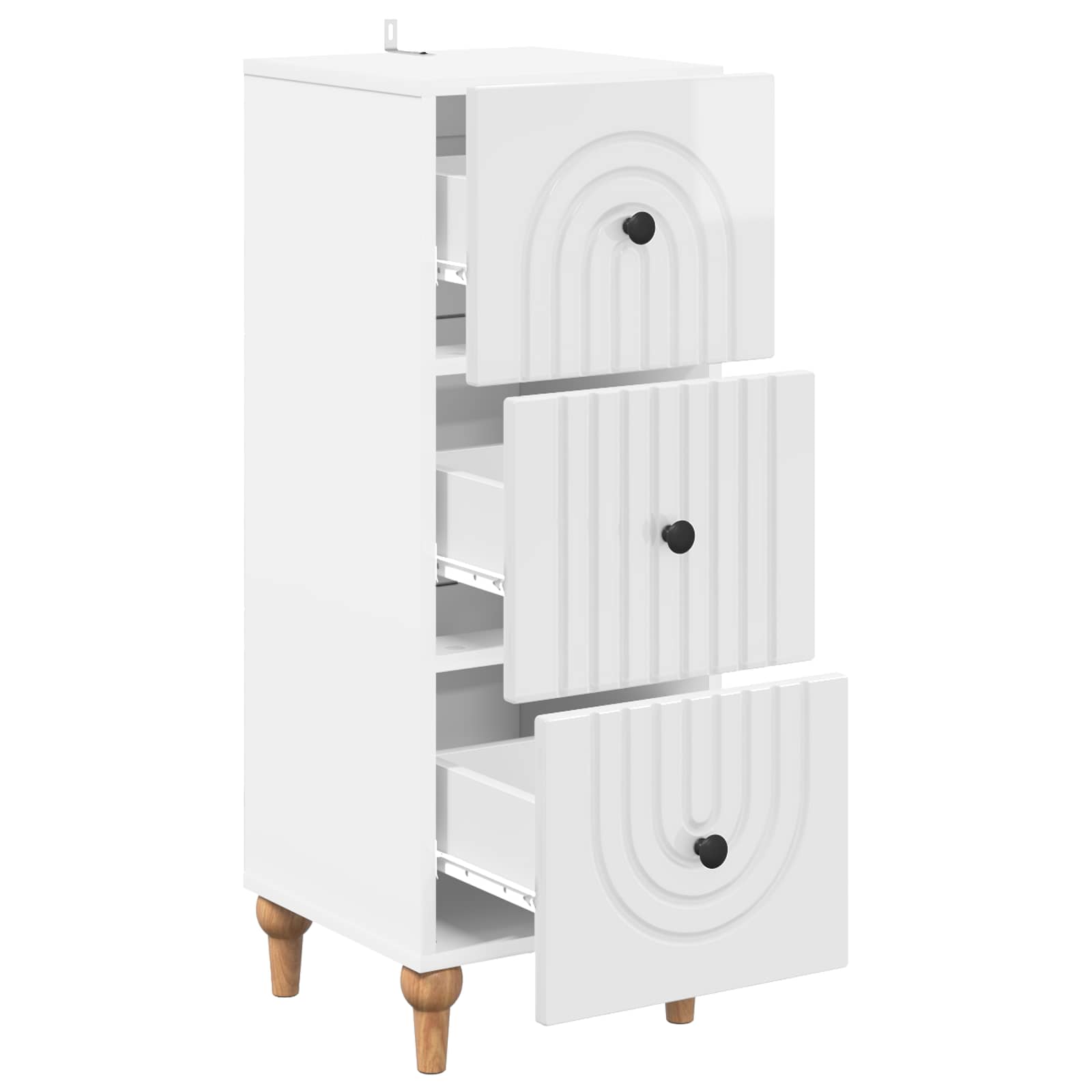 Armoire à tiroirs Blanc brillant 33 x 34,5 x 90 cm - XIOS