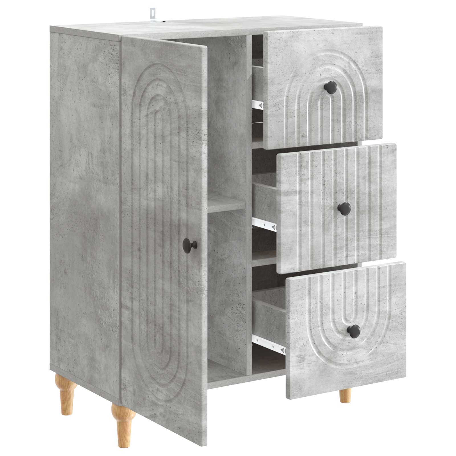 Buffet Gris béton 66 x 34,5 x 90 cm Bois d'ingénierie - XIOS