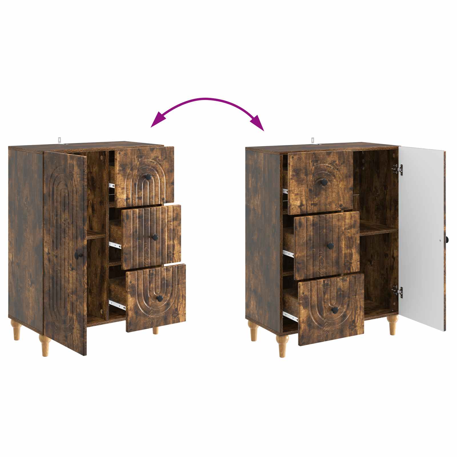 Buffet Chêne fumé 66 x 34,5 x 90 cm Bois d'ingénierie - XIOS