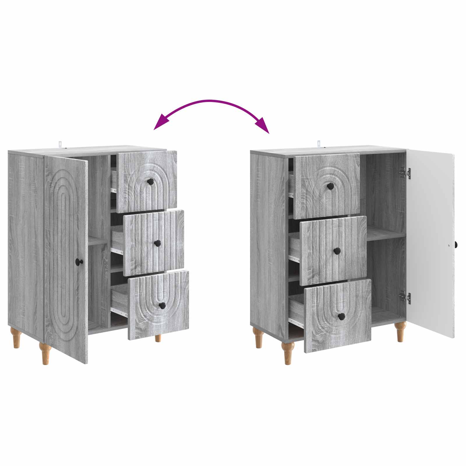 Buffet Sonoma gris 66 x 34,5 x 90 cm Bois d'ingénierie - XIOS