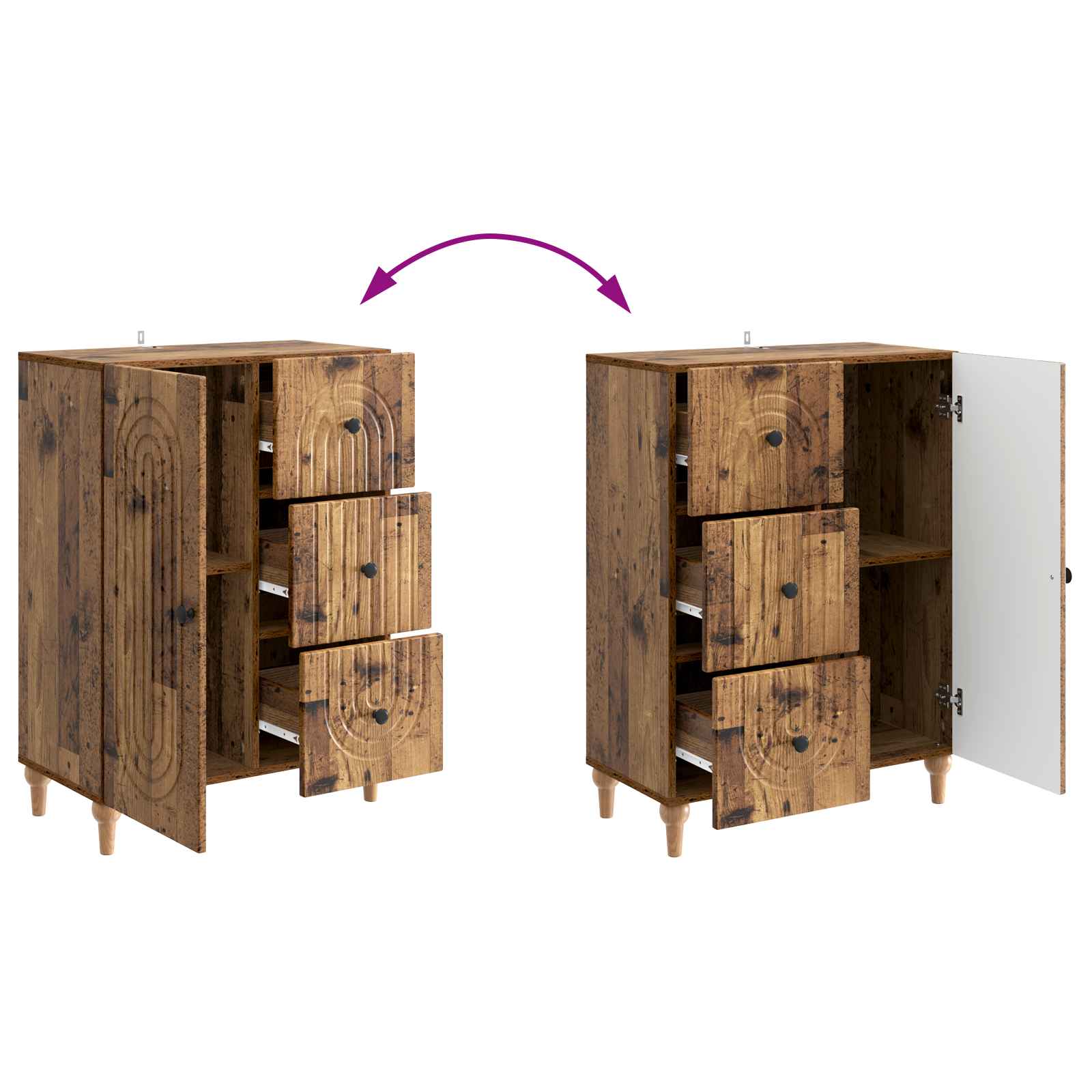 Buffet Bois ancien 66 x 34,5 x 90 cm Bois d'ingénierie - XIOS