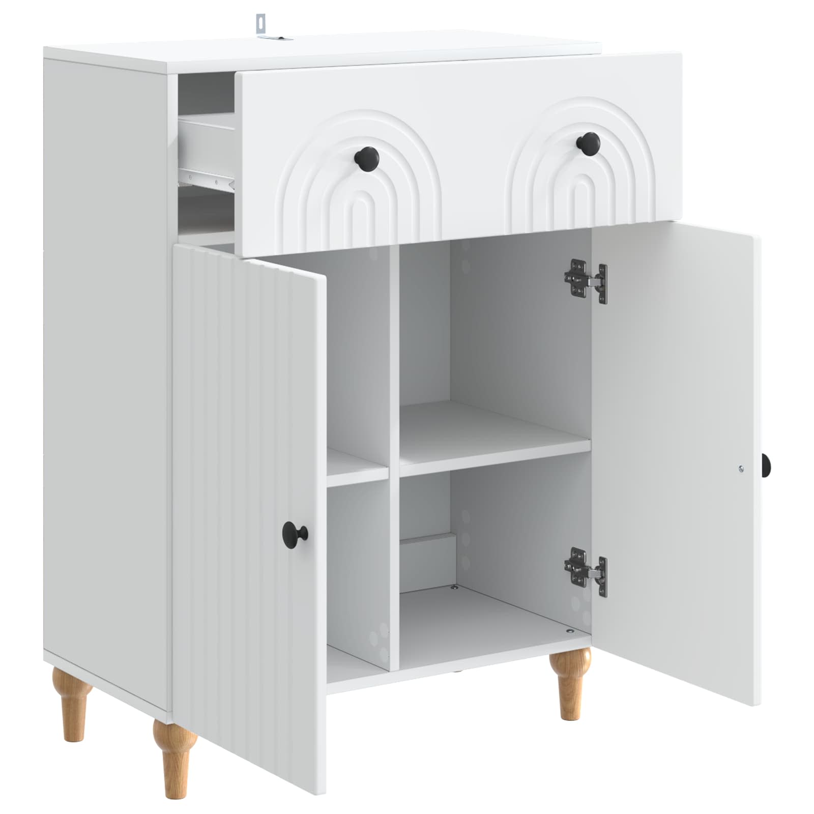 Buffet avec tiroir Blanc 66 x 34,5 x 90 cm Bois d'ingénierie - XIOS