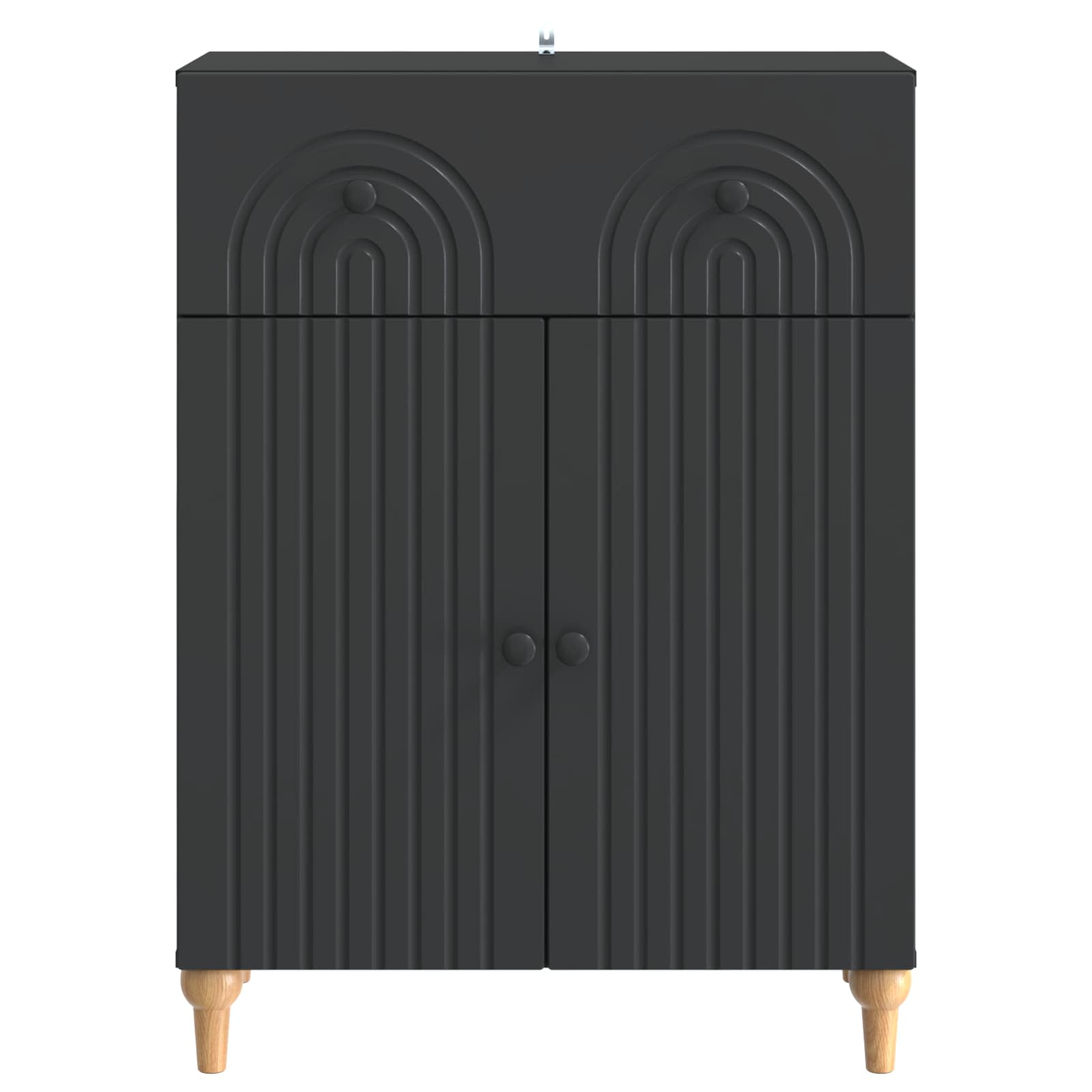 Buffet avec tiroir Noir 66 x 34,5 x 90 cm Bois d'ingénierie - XIOS