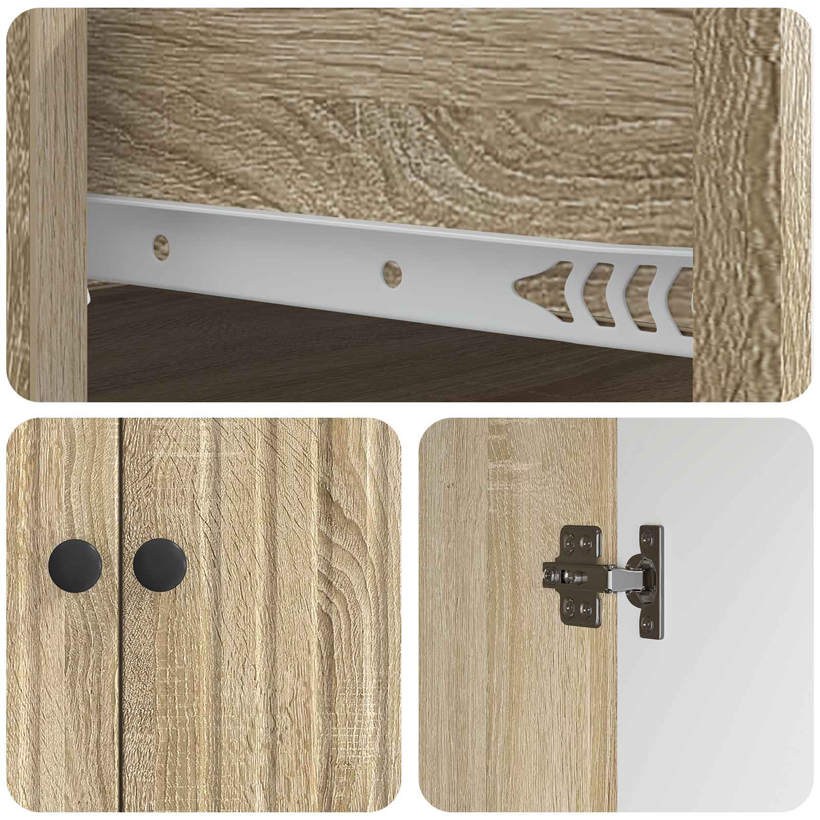 Buffet Chêne Sonoma 66 x 34,5 x 90 cm Bois d'ingénierie - XIOS