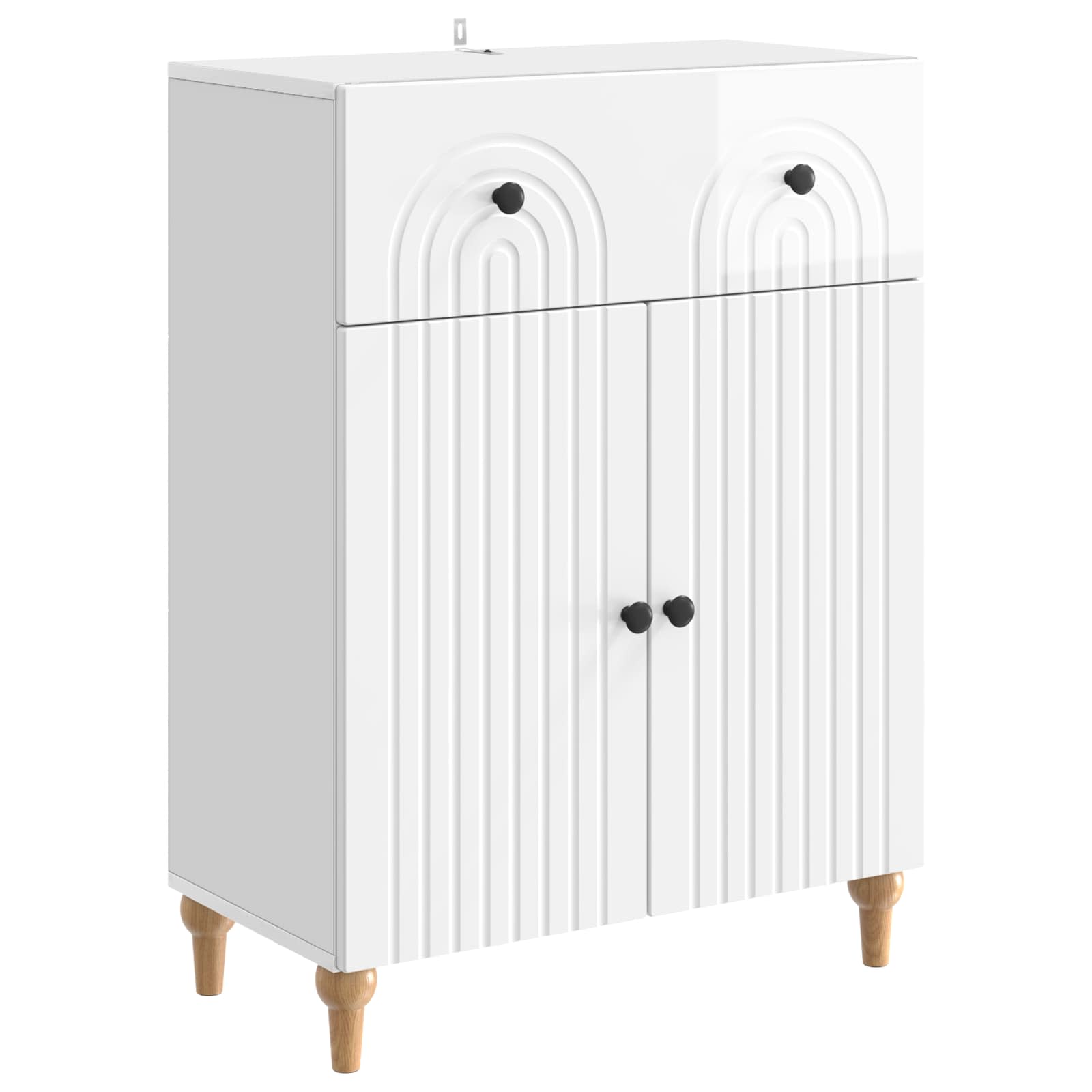 Buffet Blanc brillant 66 x 34,5 x 90 cm Bois d'ingénierie - XIOS