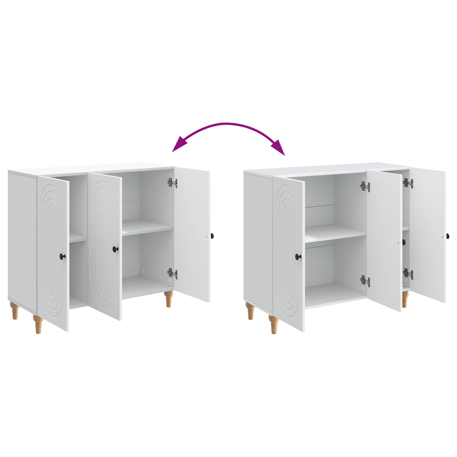 Buffet Blanc 89 x 34,5 x 80 cm Bois d'ingénierie - XIOS