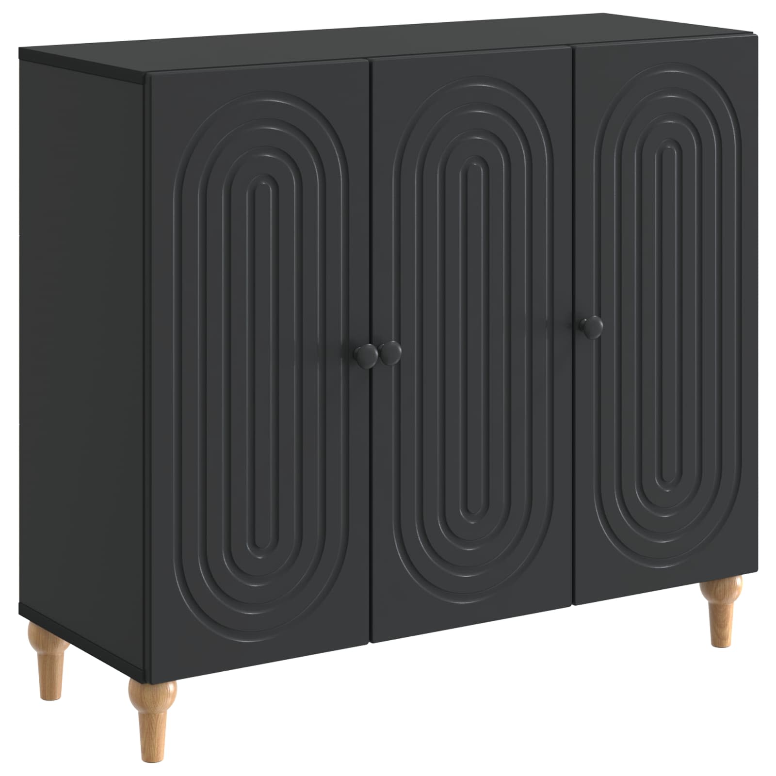 Buffet Noir 89 x 34,5 x 80 cm Bois d'ingénierie - XIOS