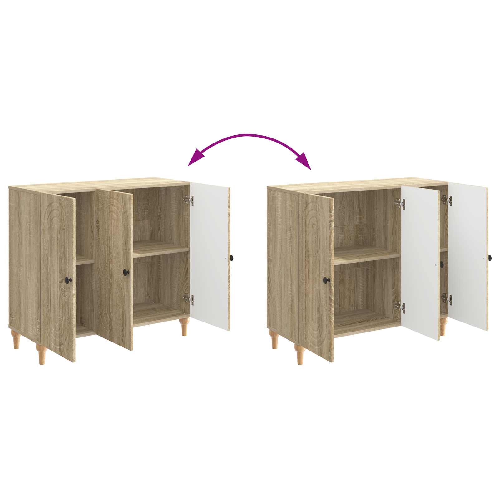 Buffet Chêne Sonoma 89 x 34,5 x 80 cm Bois d'ingénierie - XIOS