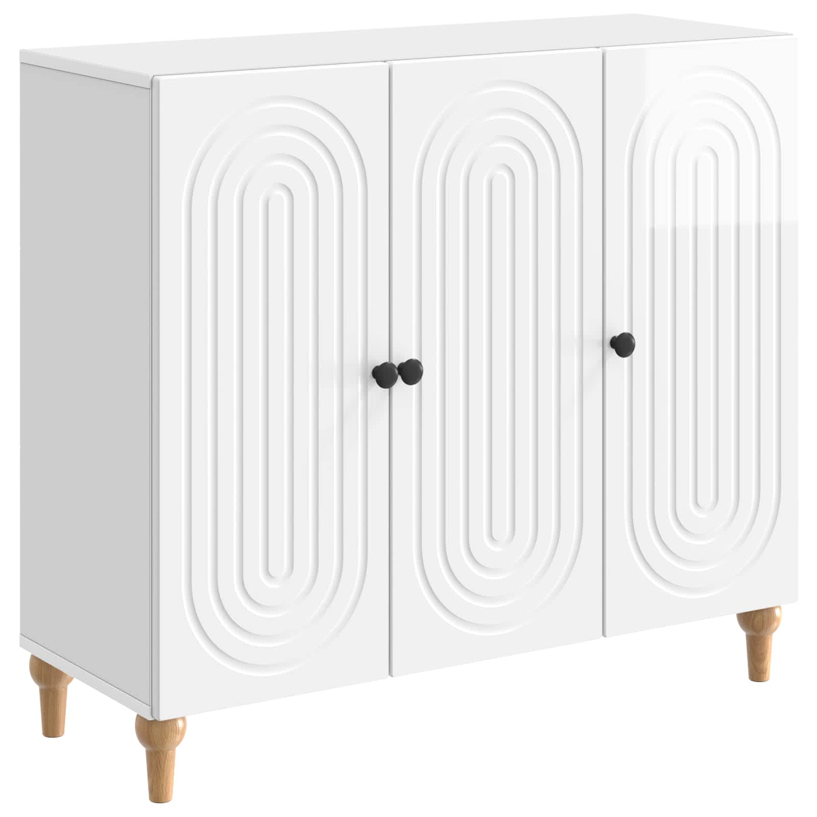 Buffet Blanc brillant 89 x 34,5 x 80 cm Bois d'ingénierie - XIOS