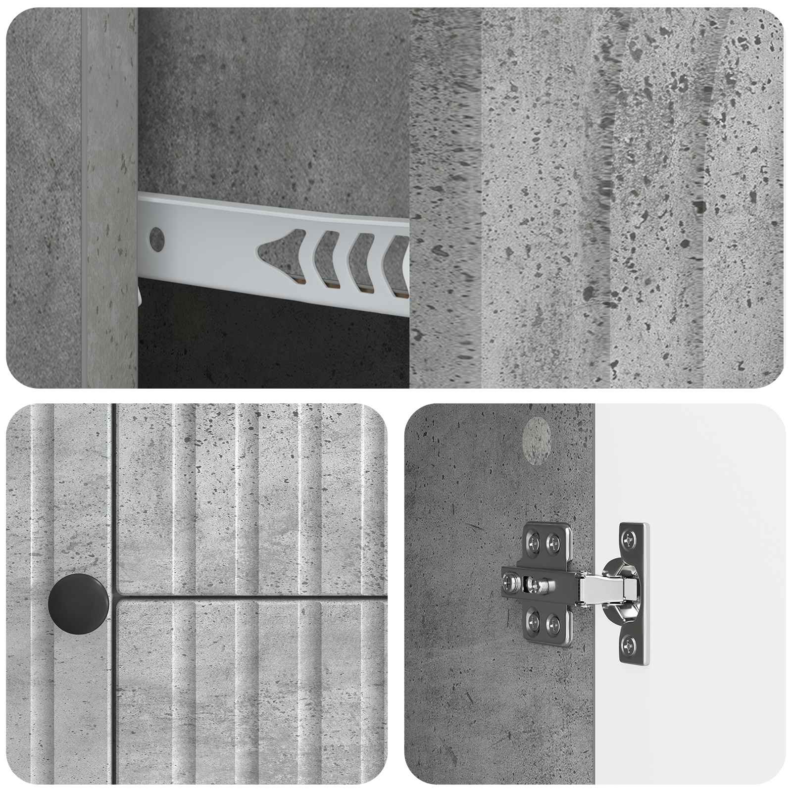 Meuble TV Gris béton 89 x 34,5 x 60 cm Bois d'ingénierie - XIOS