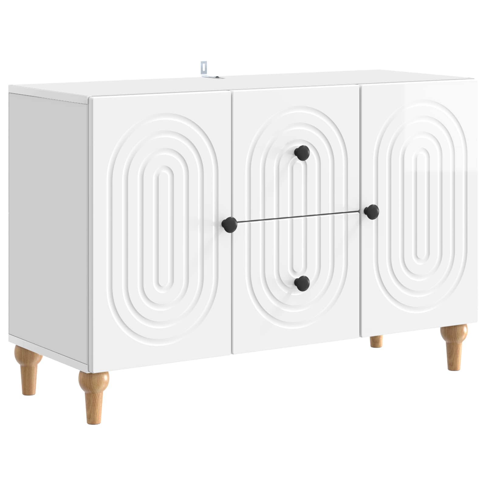 Meuble TV Blanc brillant 89 x 34,5 x 60 cm Bois d'ingénierie - XIOS