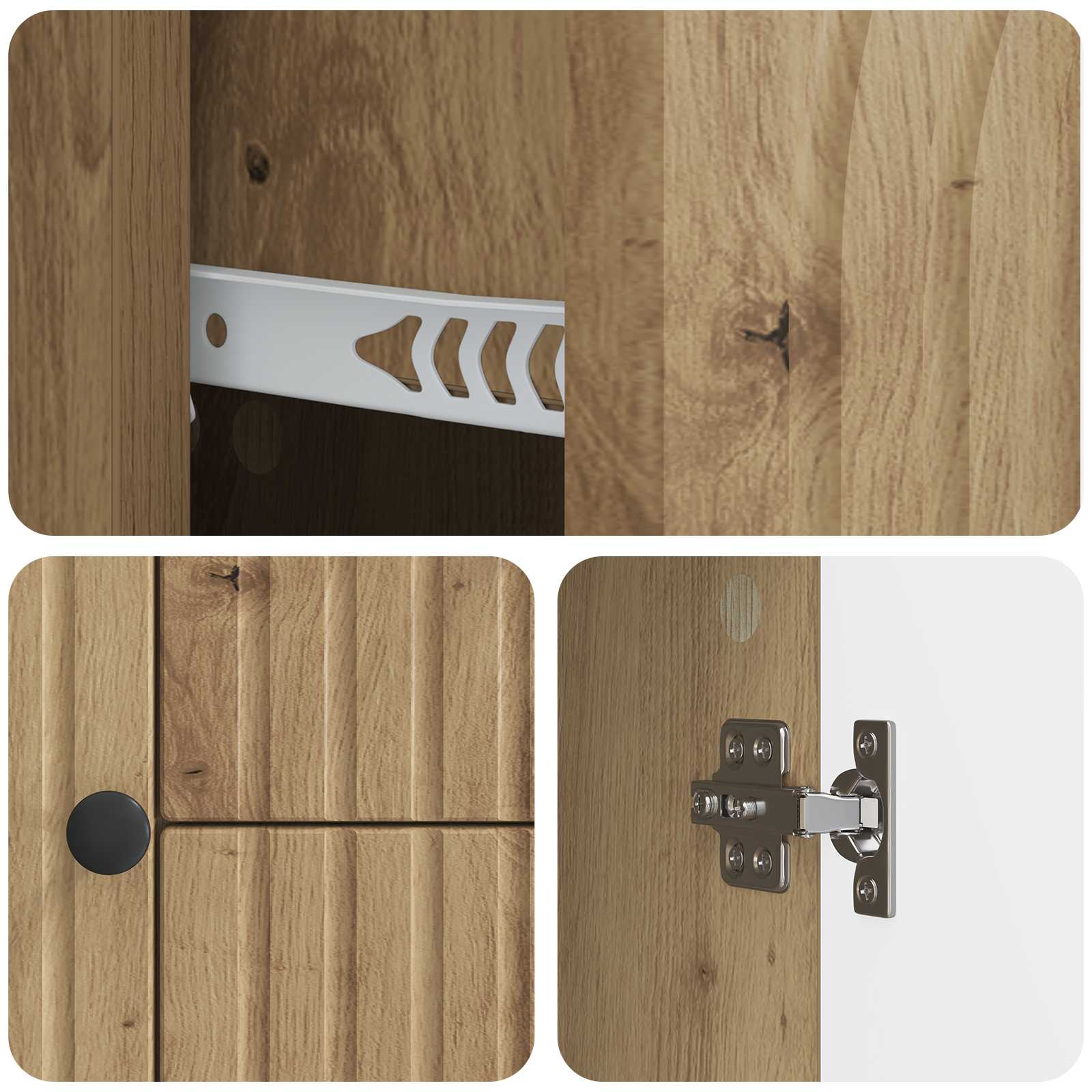Meuble TV Chêne artisanal 89 x 34,5 x 60 cm Bois d'ingénierie - XIOS