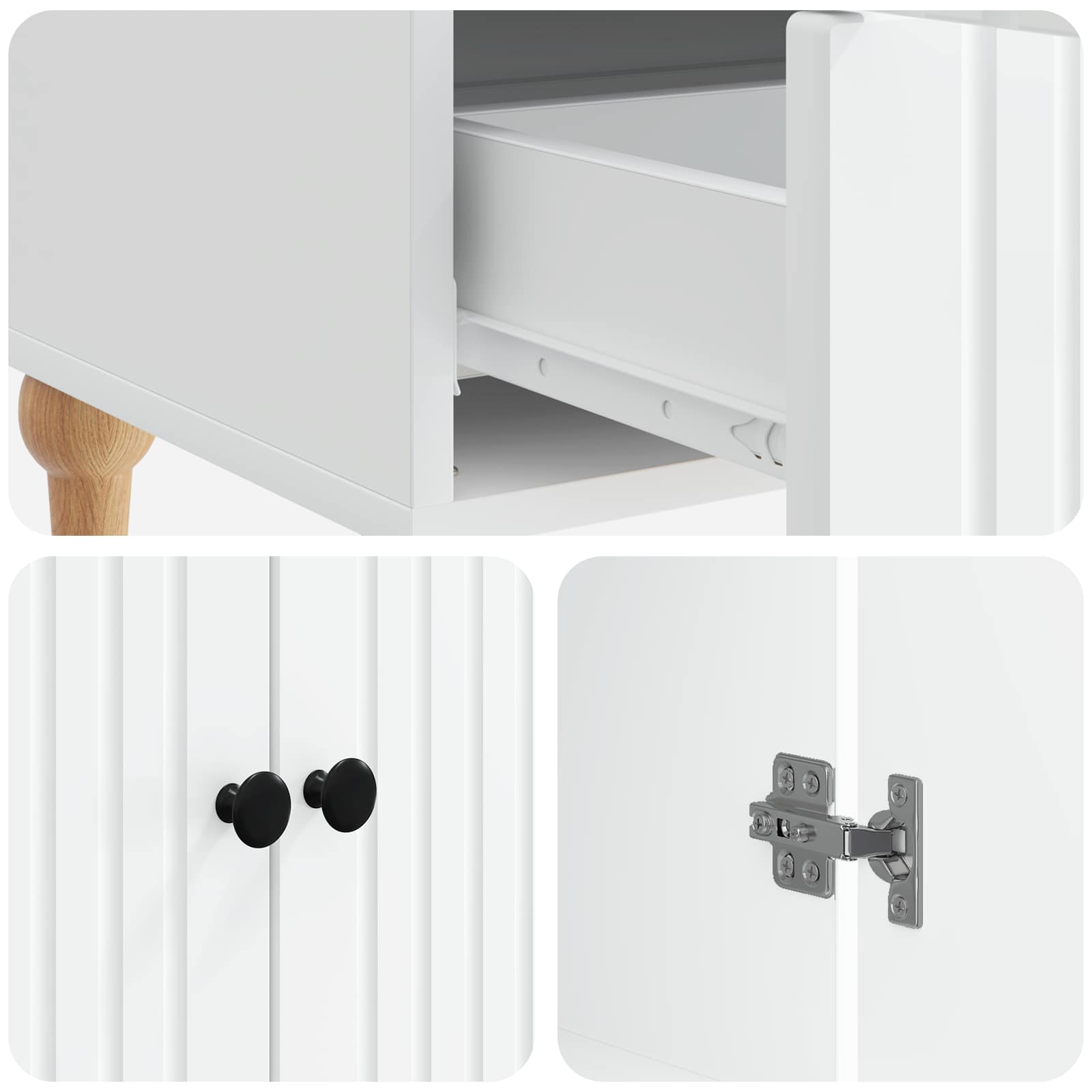 Buffet avec tiroir Blanc 66 x 34,5 x 95 cm Bois d'ingénierie - XIOS