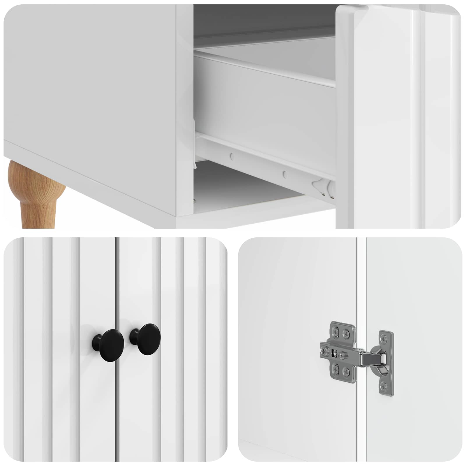 Buffet Blanc brillant 66 x 34,5 x 95 cm Bois d'ingénierie - XIOS