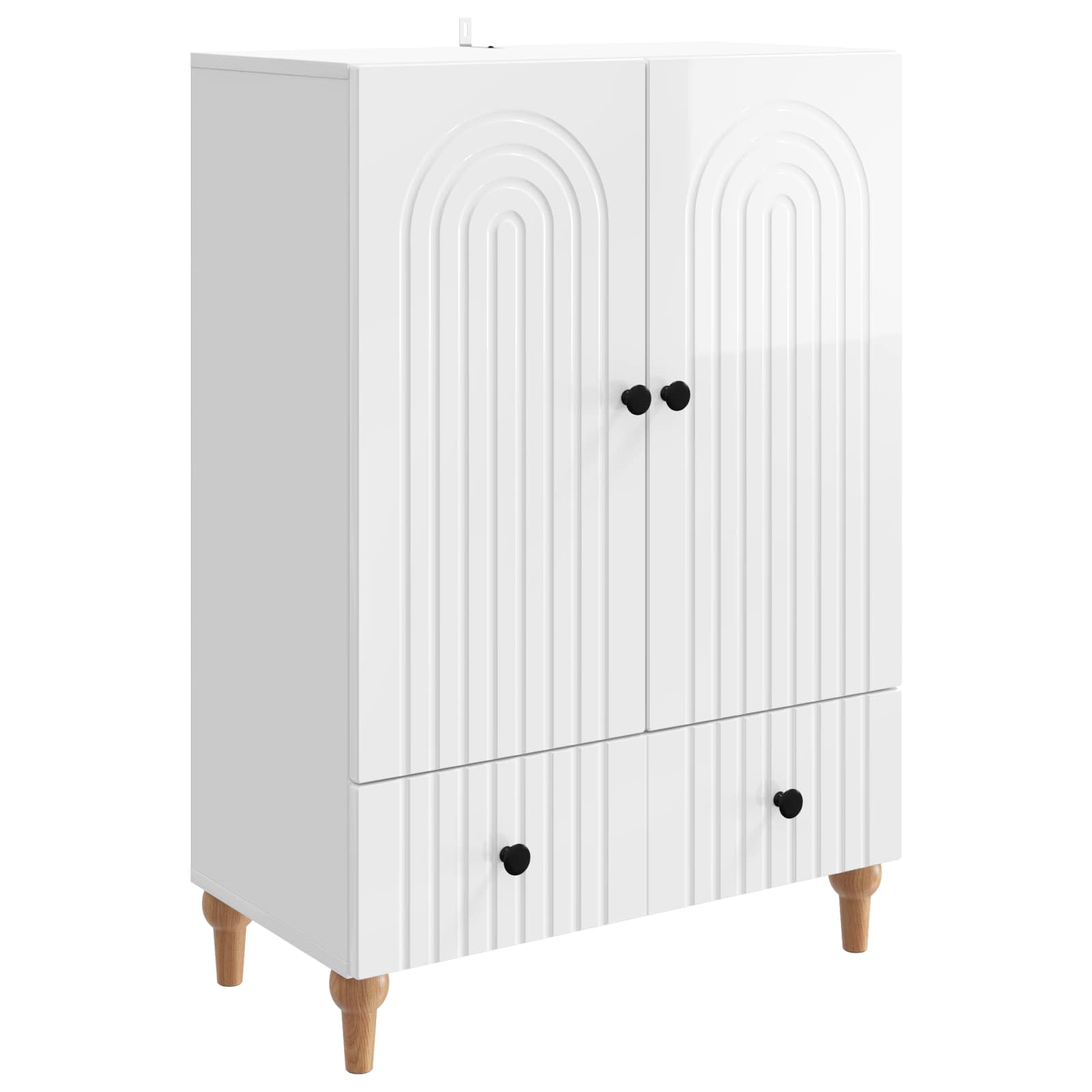Buffet Blanc brillant 66 x 34,5 x 95 cm Bois d'ingénierie - XIOS
