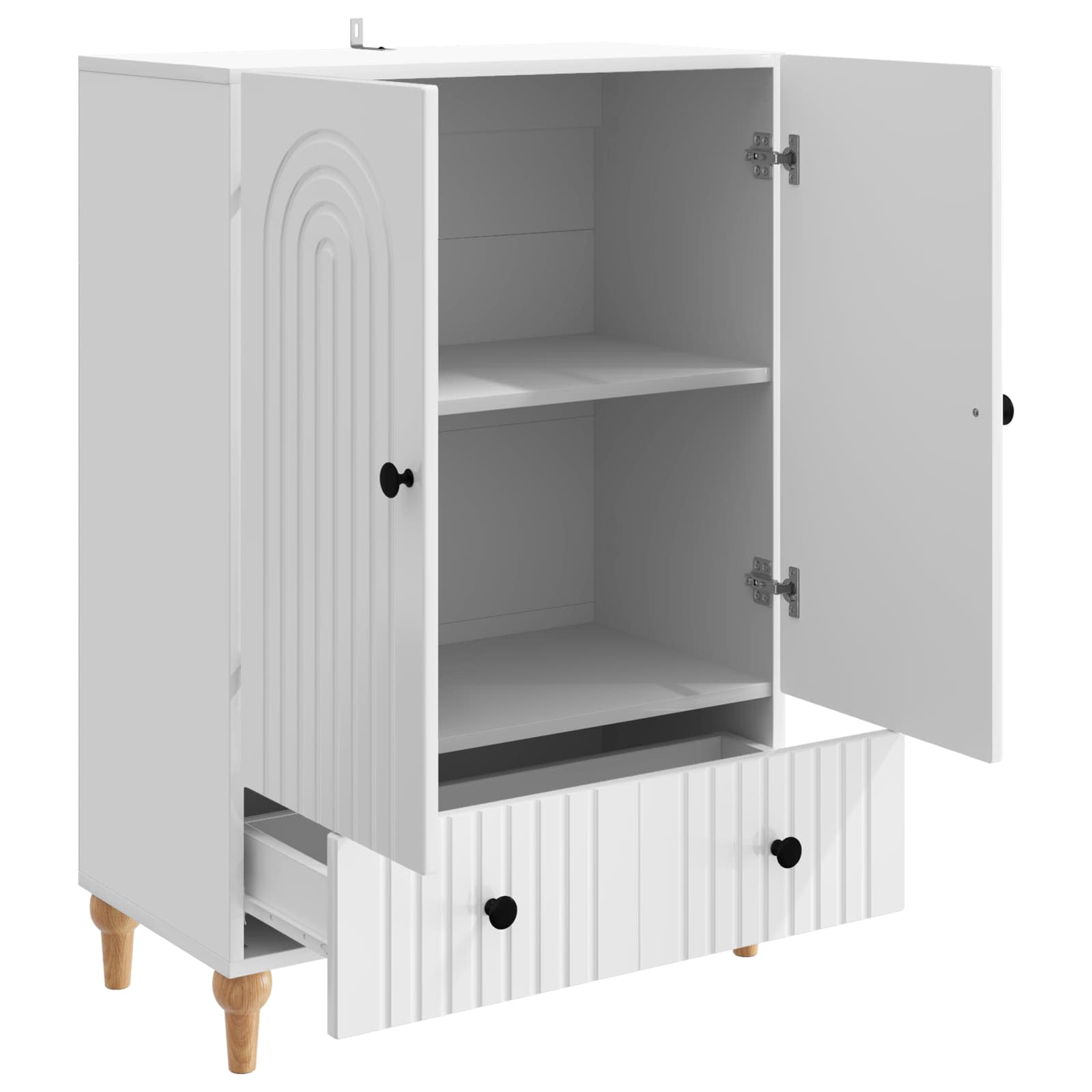 Buffet Blanc brillant 66 x 34,5 x 95 cm Bois d'ingénierie - XIOS