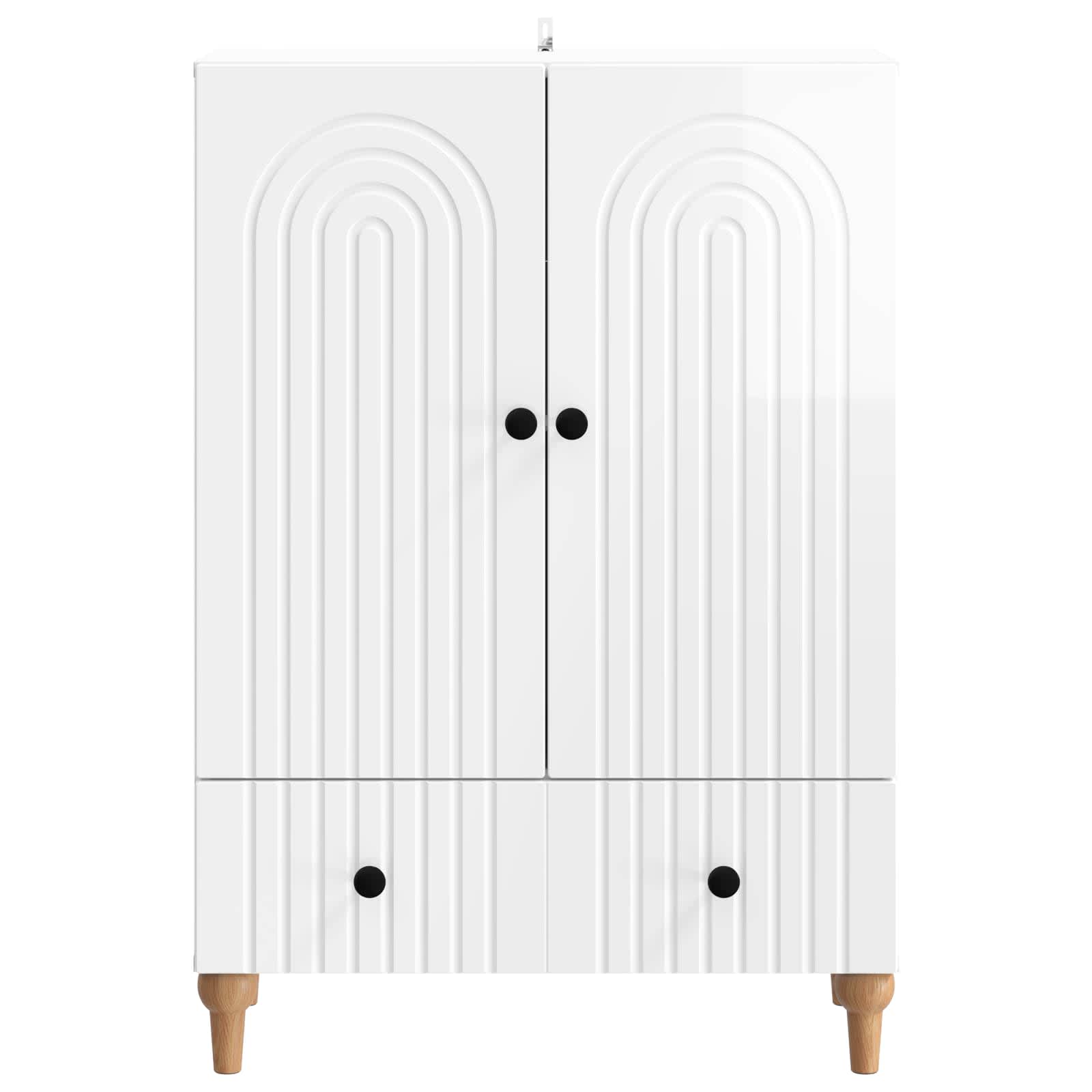Buffet Blanc brillant 66 x 34,5 x 95 cm Bois d'ingénierie - XIOS
