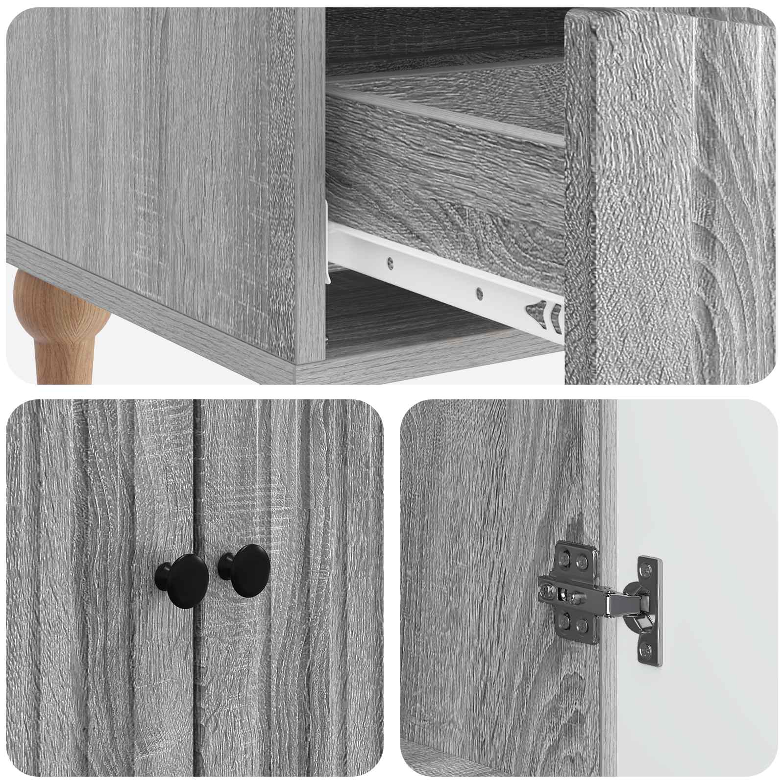 Buffet Sonoma gris 66 x 34,5 x 95 cm Bois d'ingénierie - XIOS