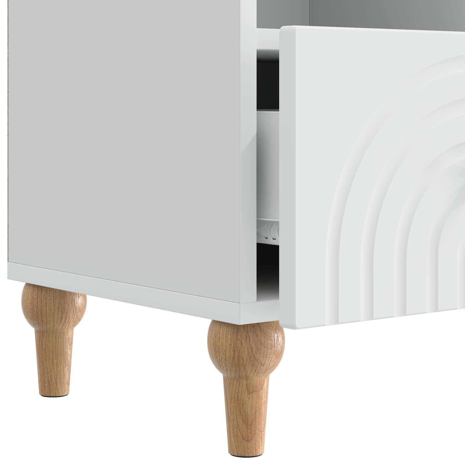 Meuble TV Blanc 102 x 34,5 x 50 cm Bois d’ingénierie - XIOS
