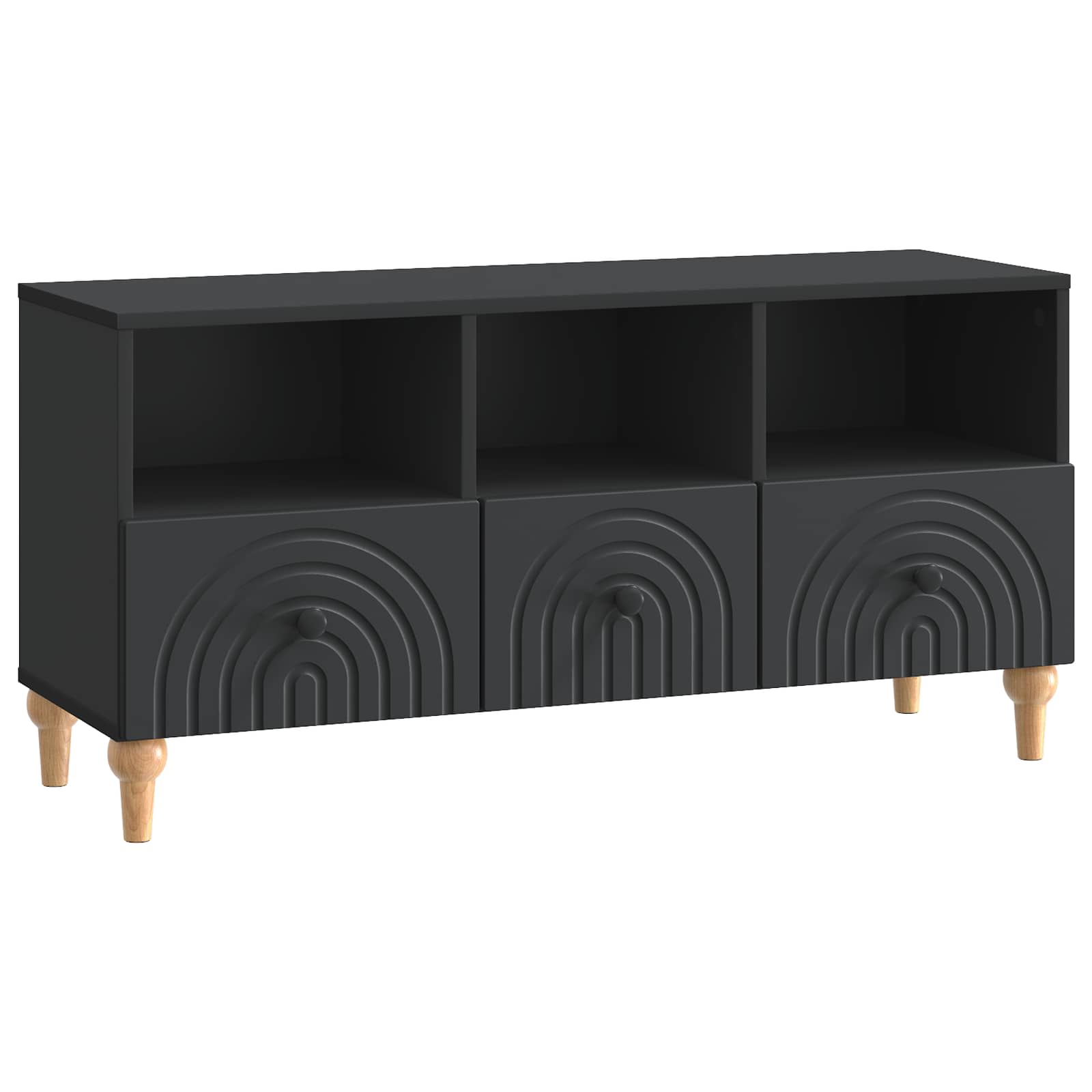 Meuble TV Noir 102 x 34,5 x 50 cm Bois d’ingénierie - XIOS
